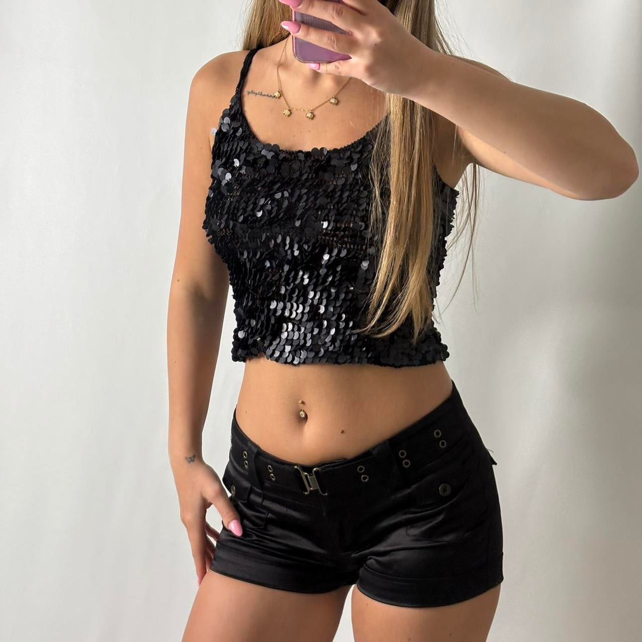 Crochet sequin cami