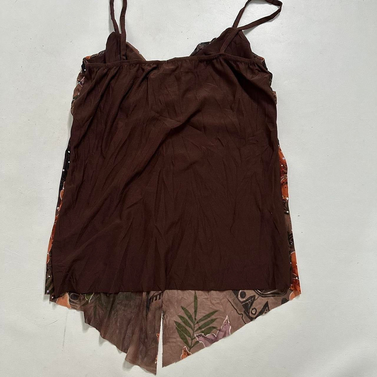 French vintage Made in France brown glittery cami