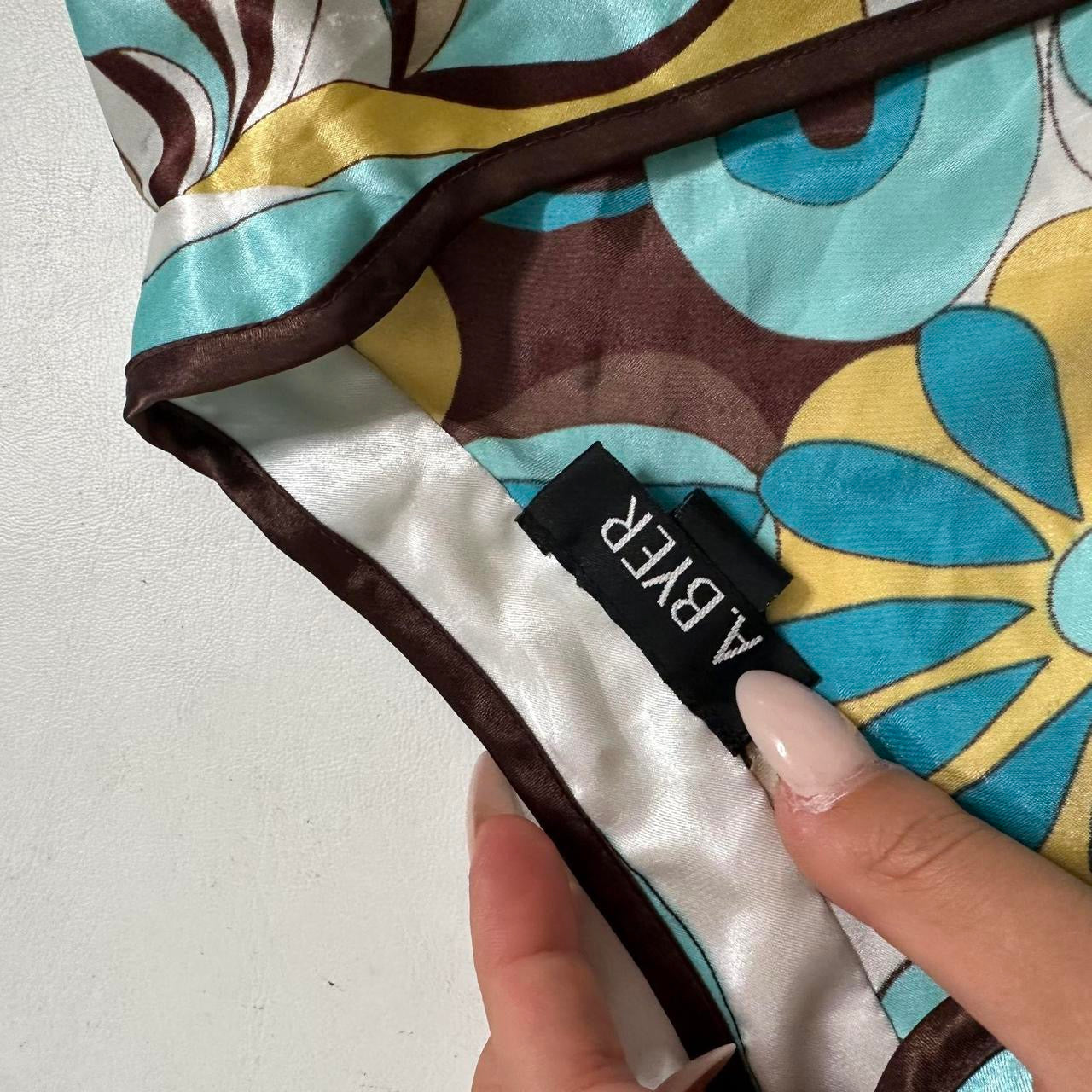 Satin top with tie waist