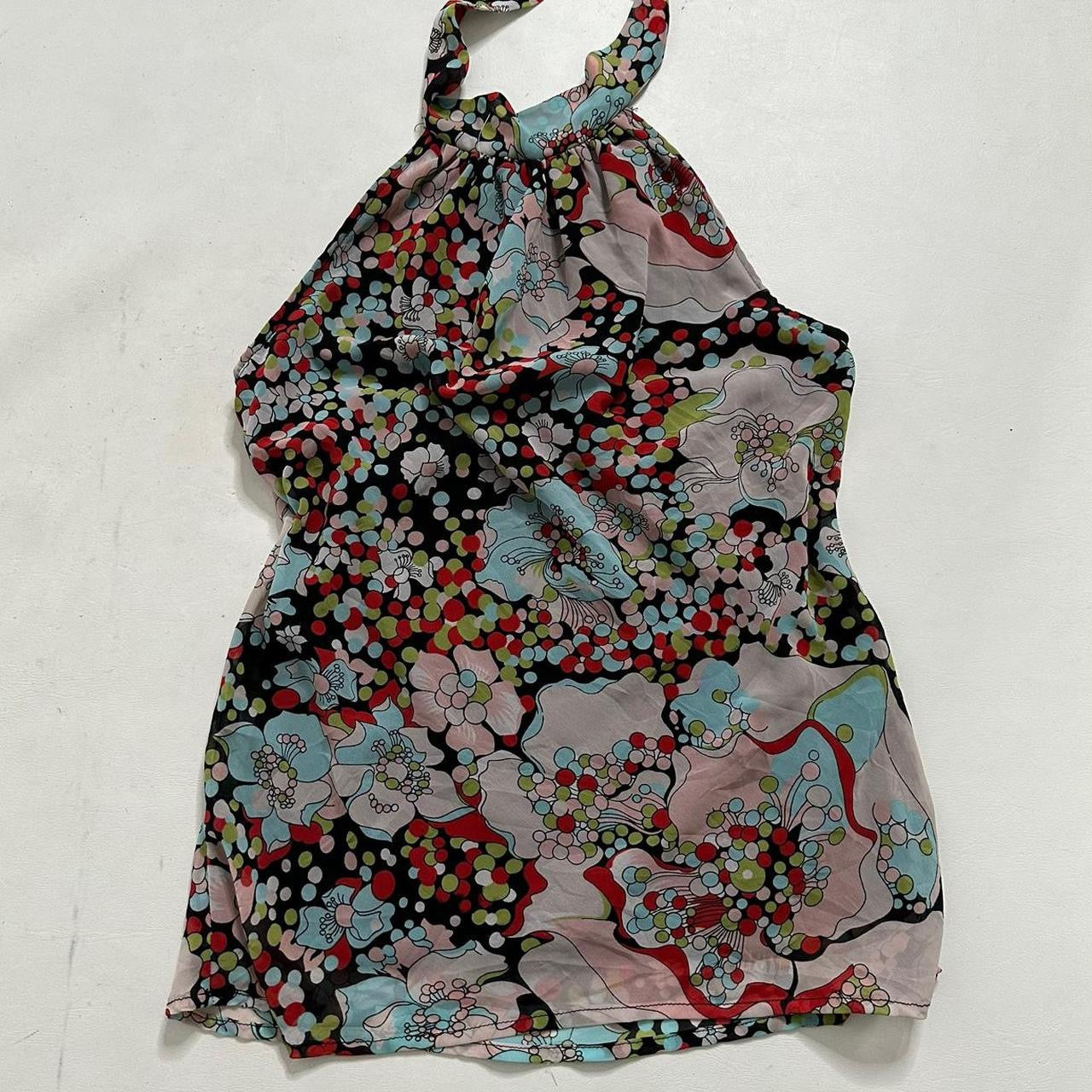 Paisley mesh halter top