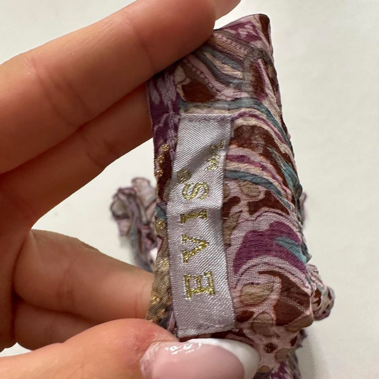 Silk mesh paisley top