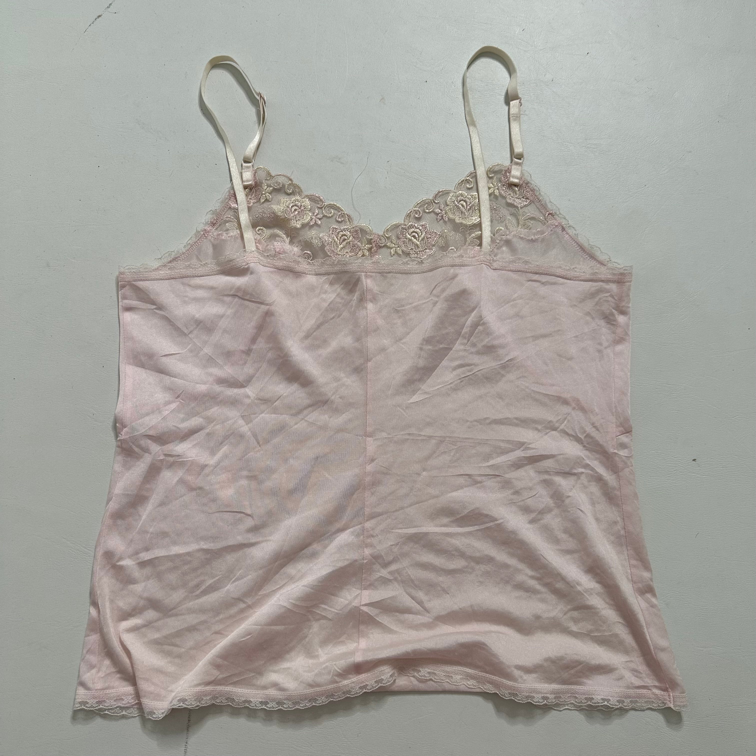 Pink lace lined cami