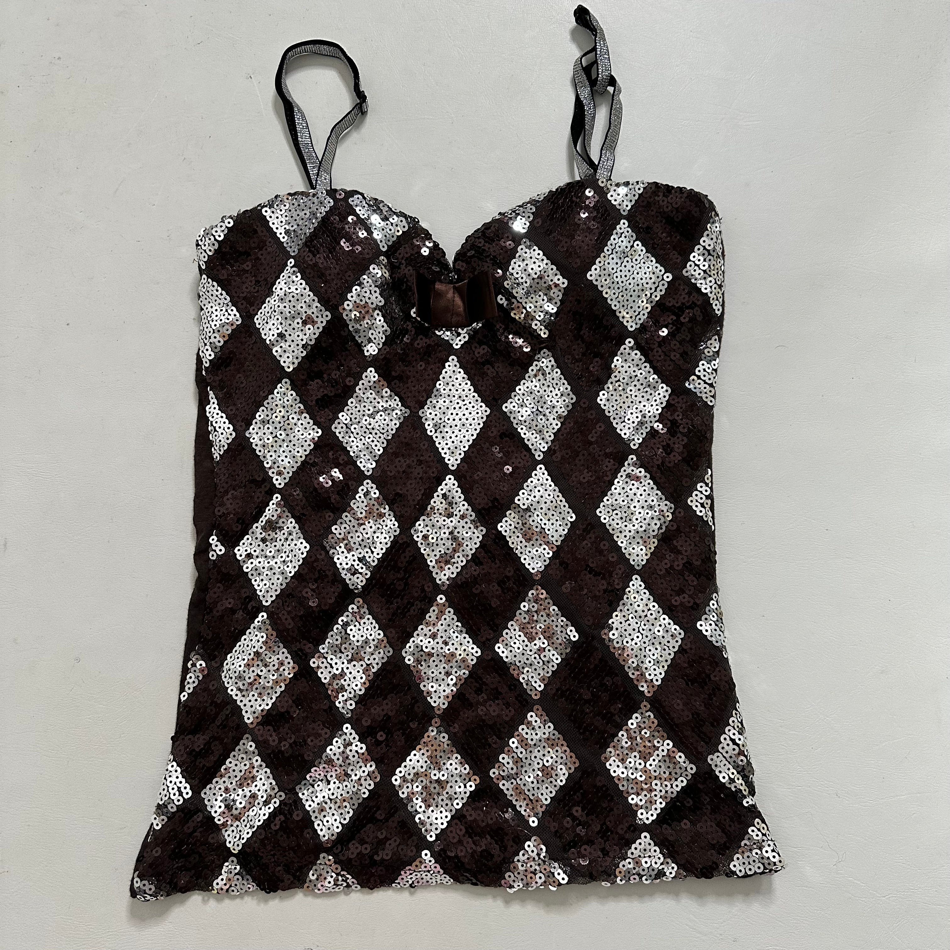 Brown sequin cami
