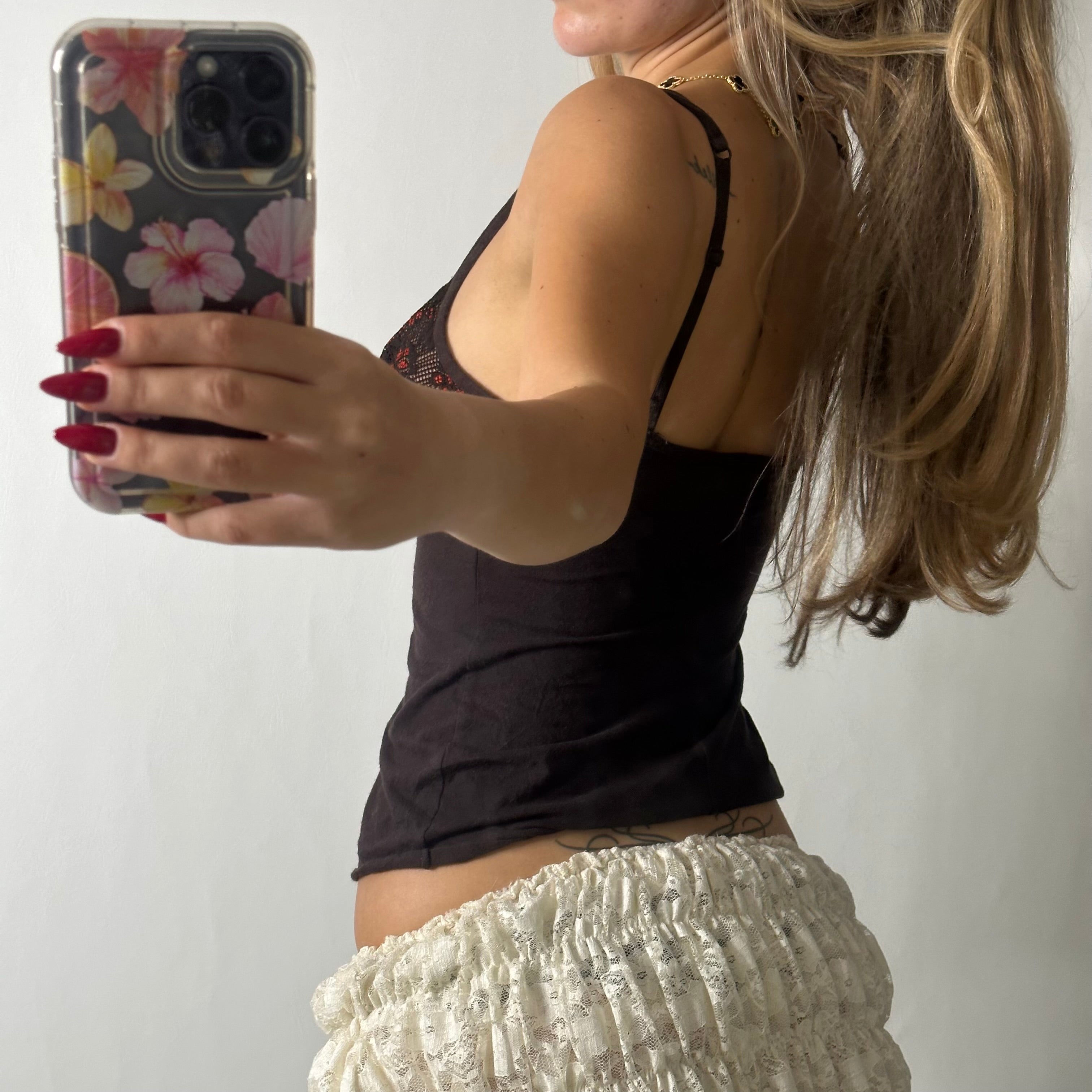 Intimissimi brown lace cami tank top