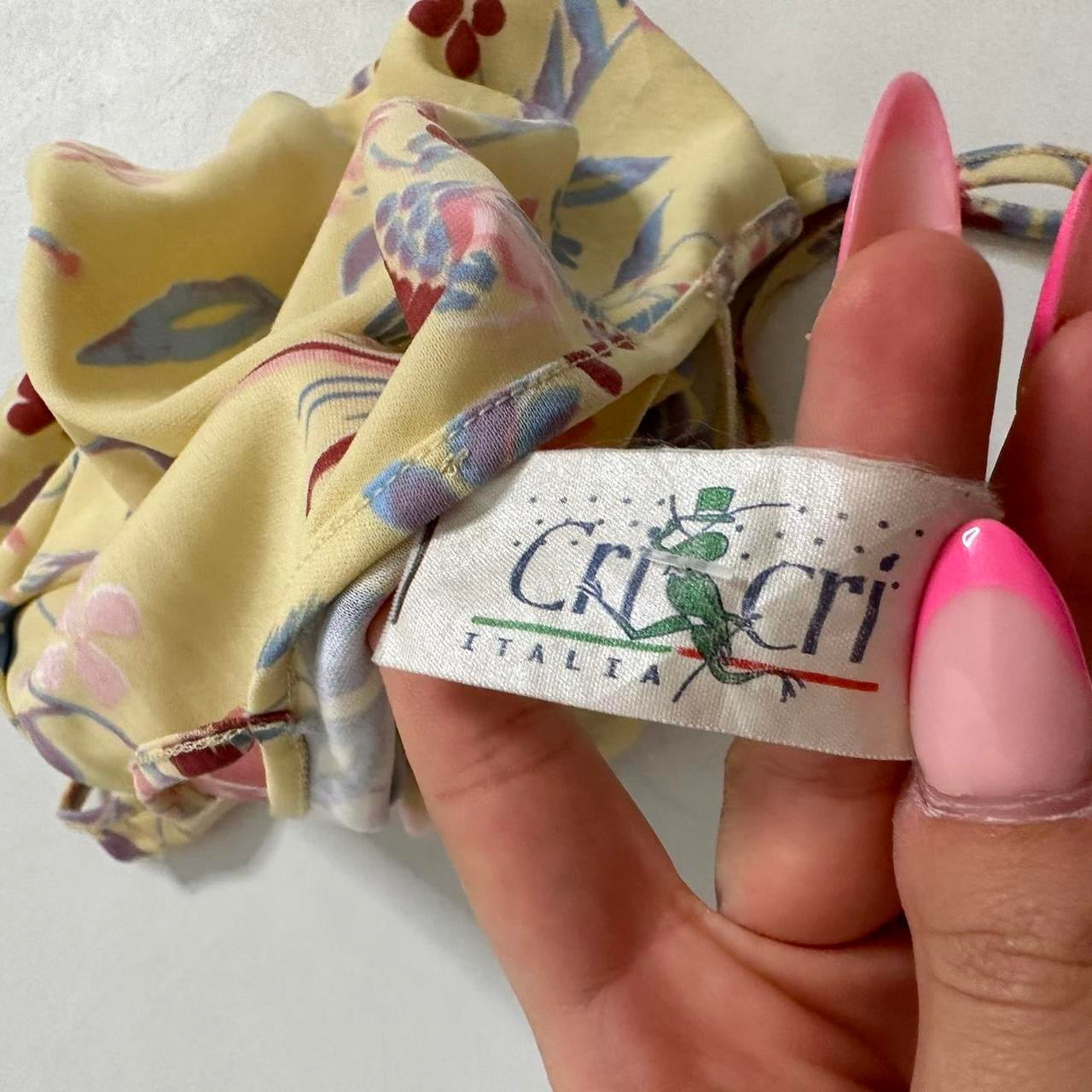 Italian vintage yellow floral cami top