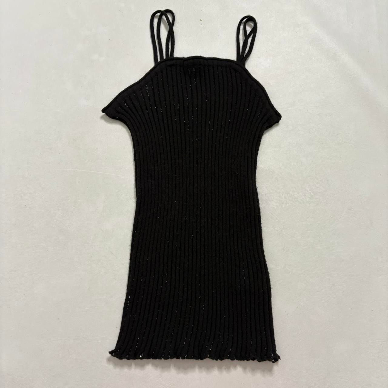 Ribbed glittery black cami
