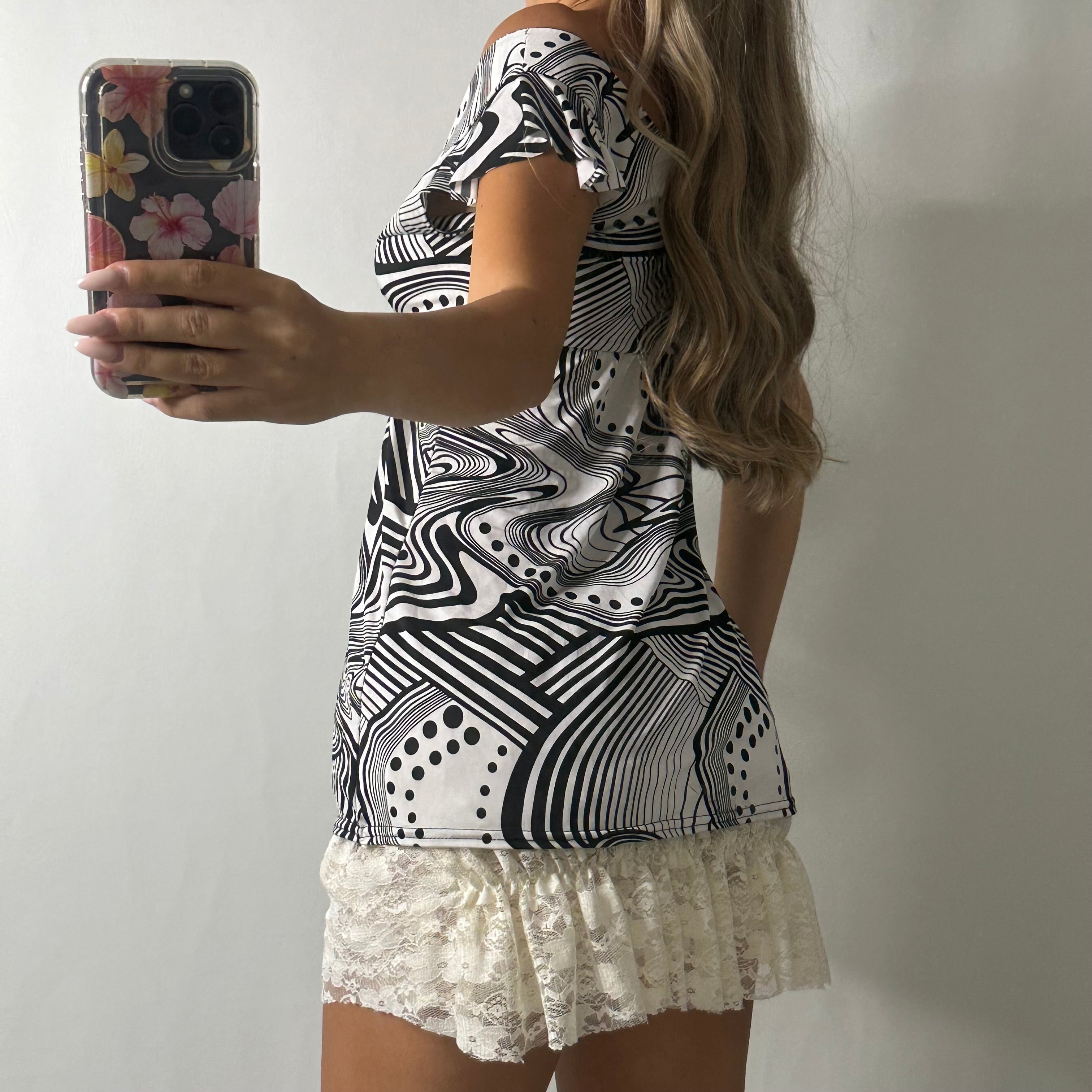 Satin bow tie up top
