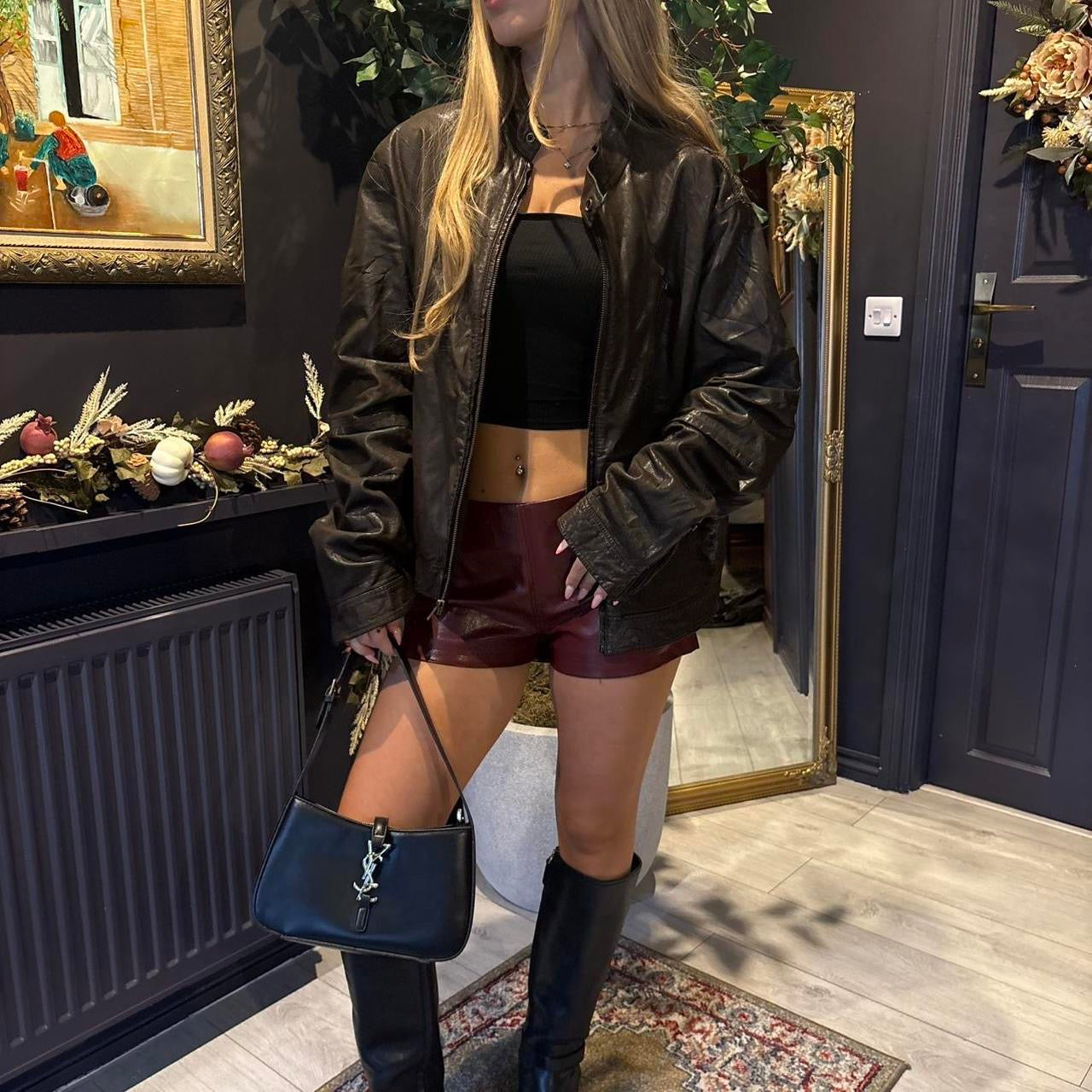 Armani brown genuine leather jacket