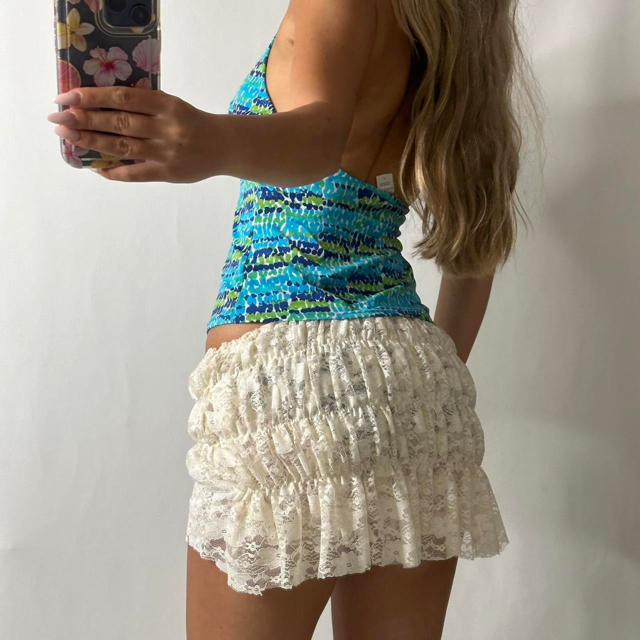 Blue O ring halter top