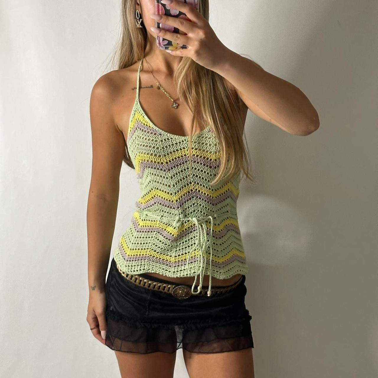 Knit halter top
