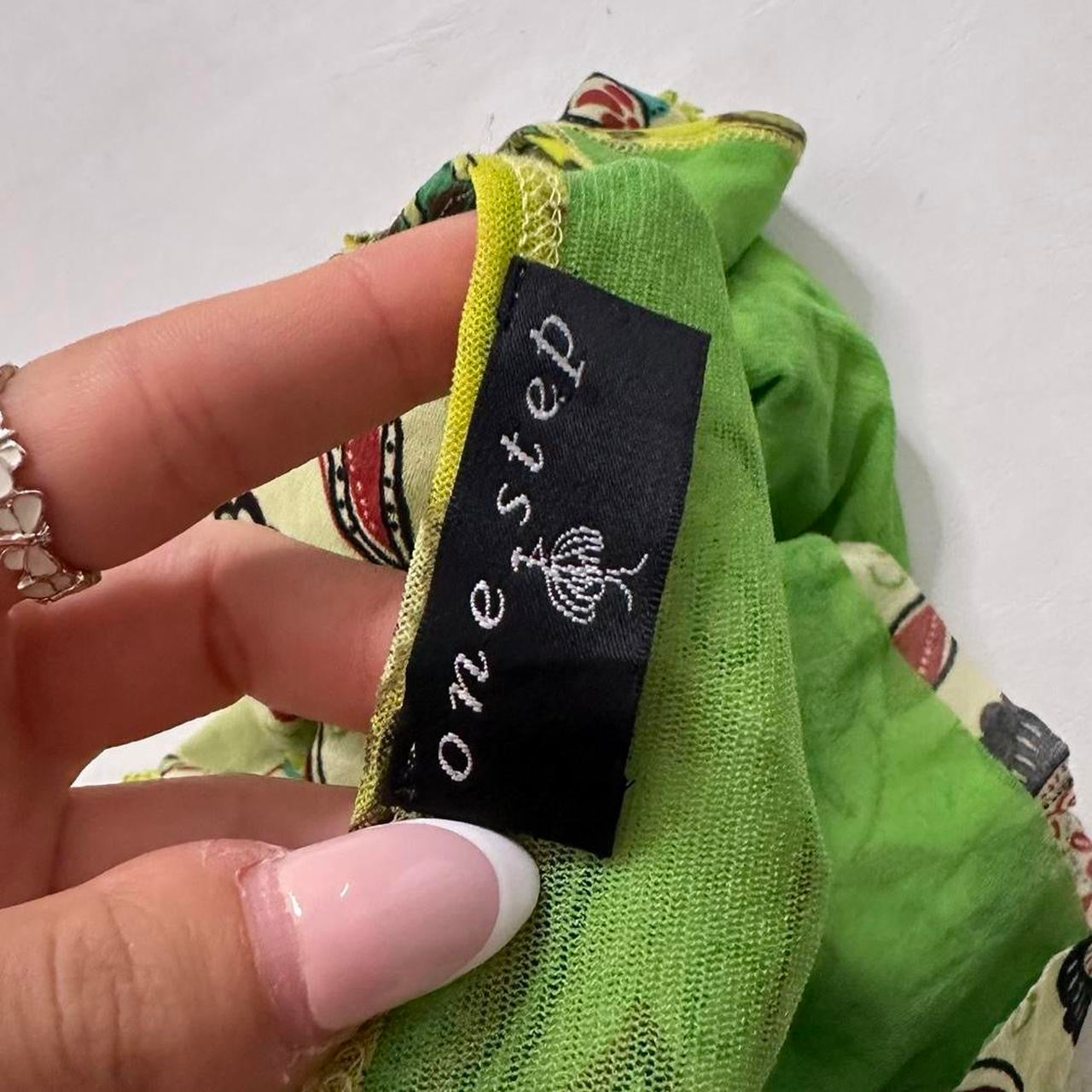 Green floral mesh cami