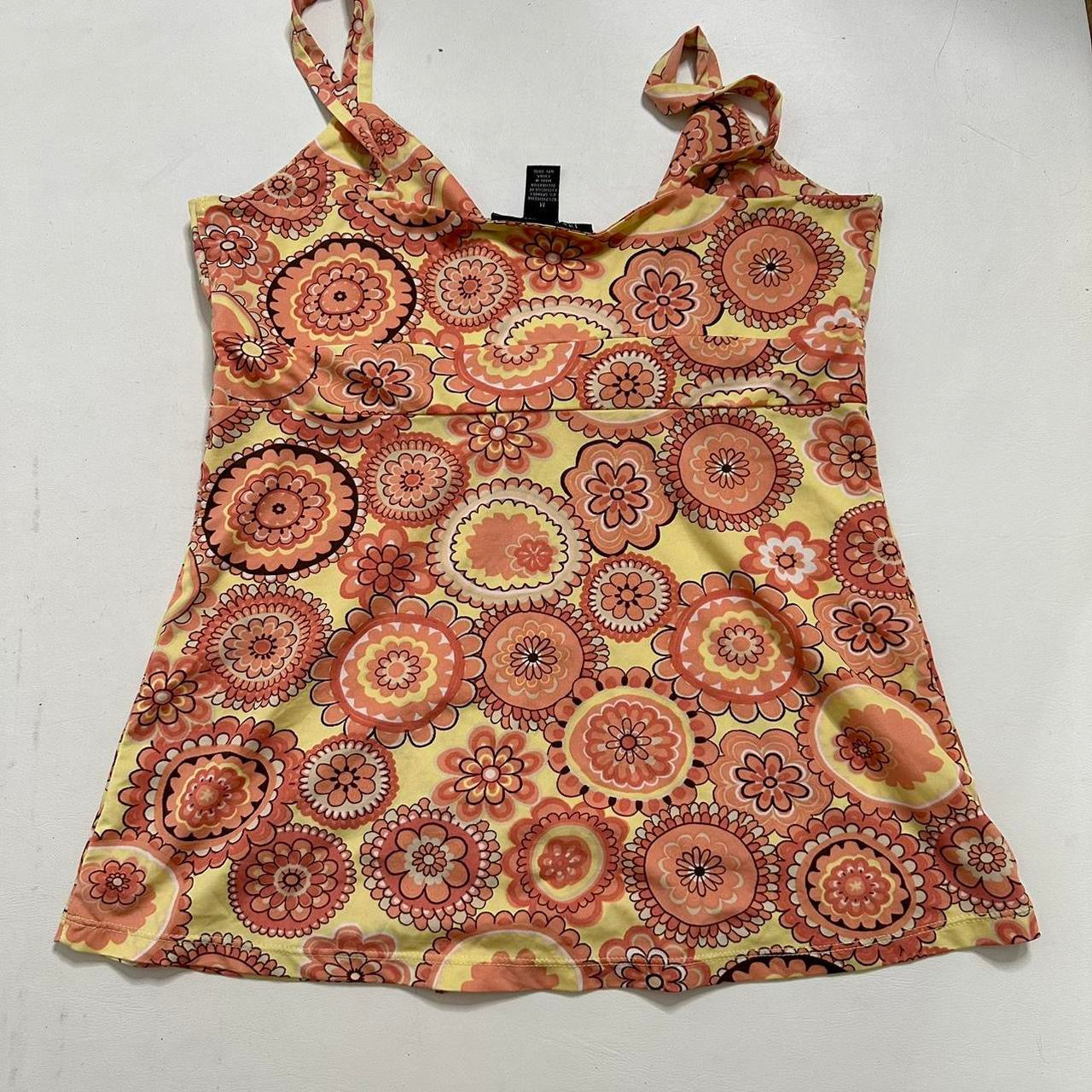 Yellow pink paisley cami