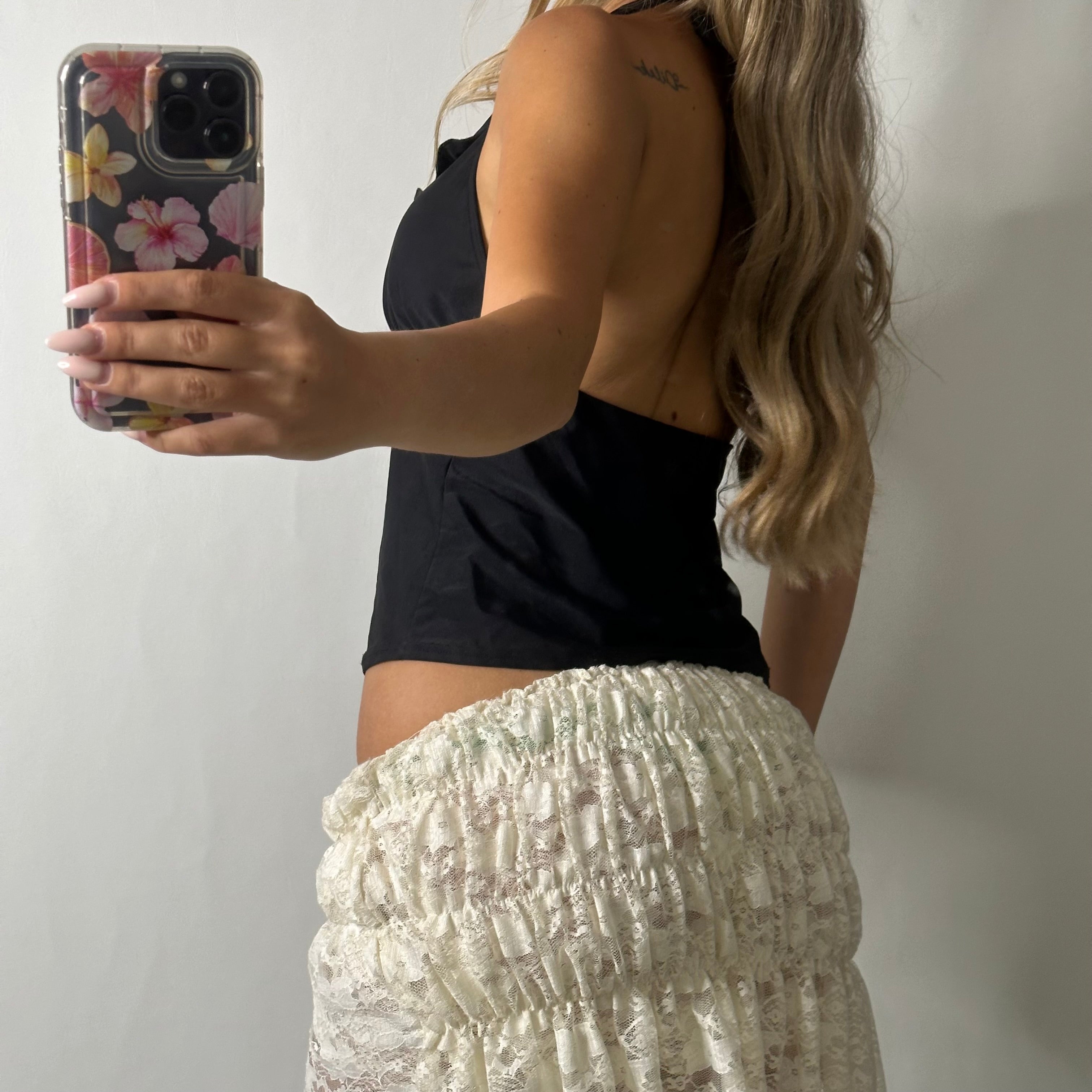 Black halter neck top
