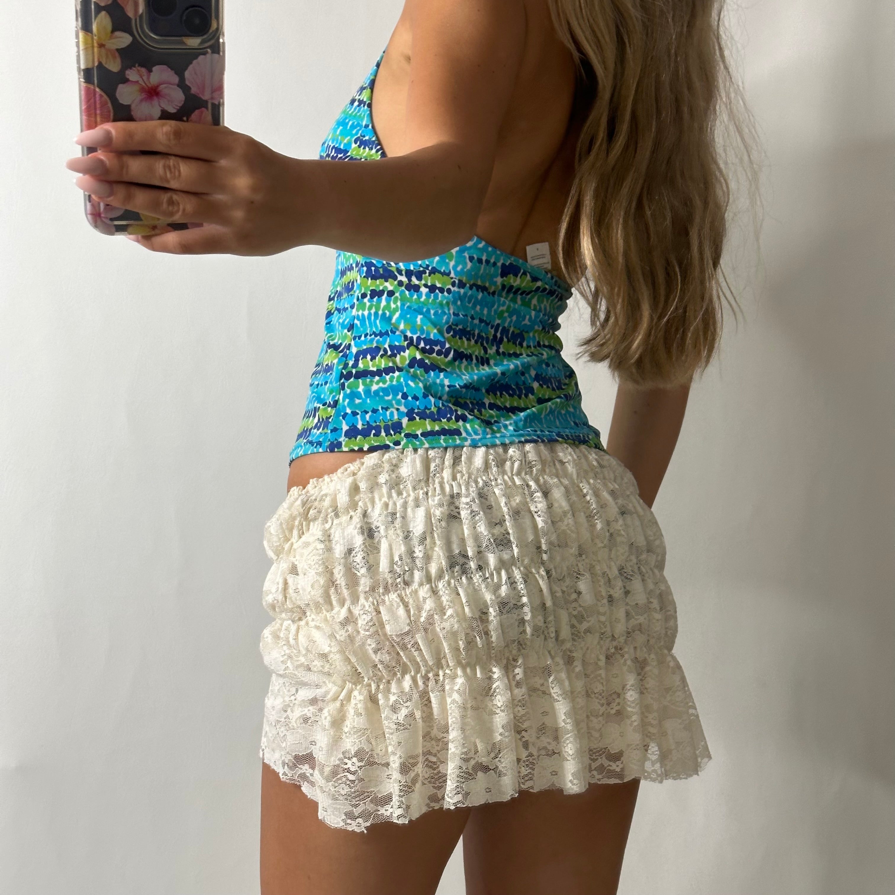 Blue o ring halter top
