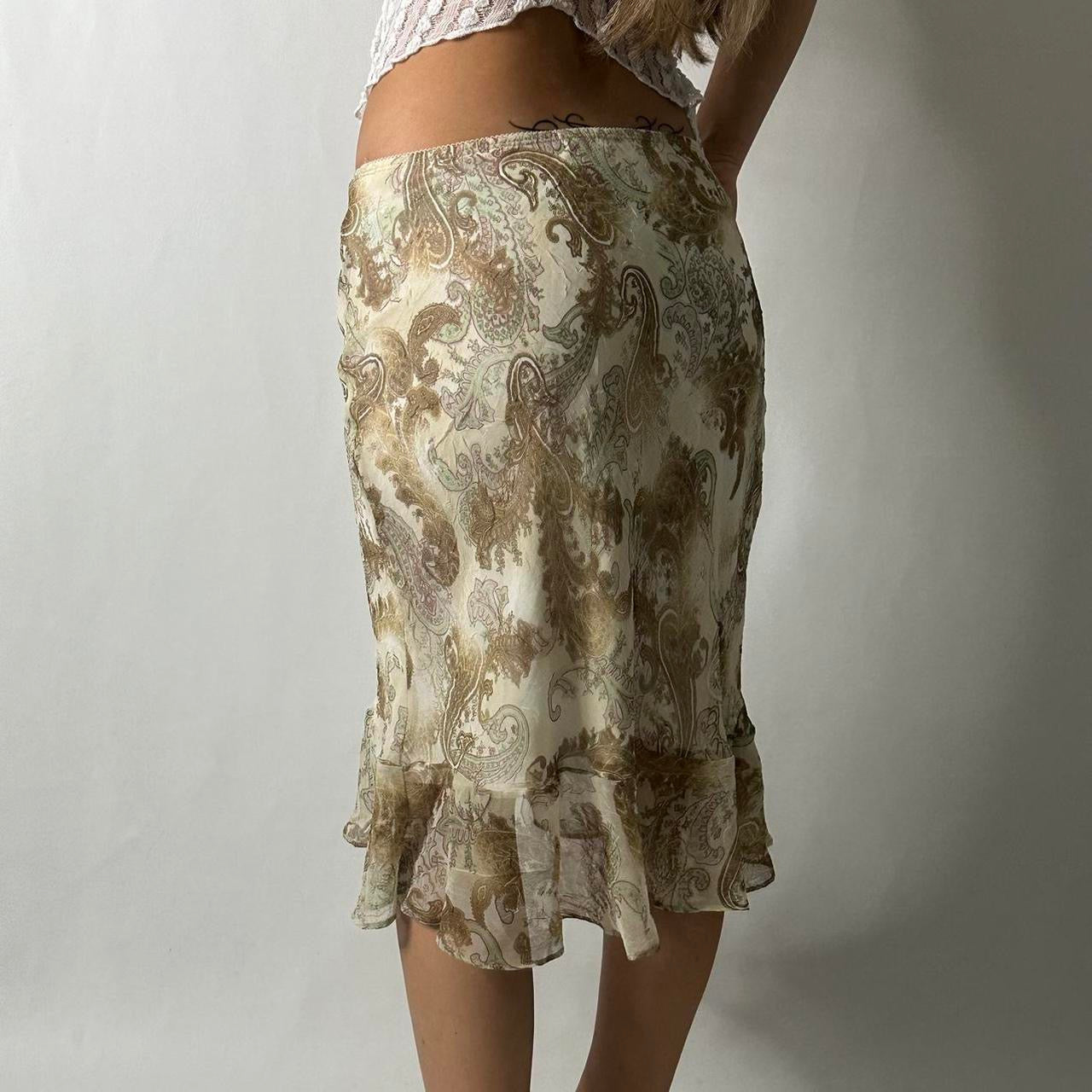 Star city mesh paisley skirt