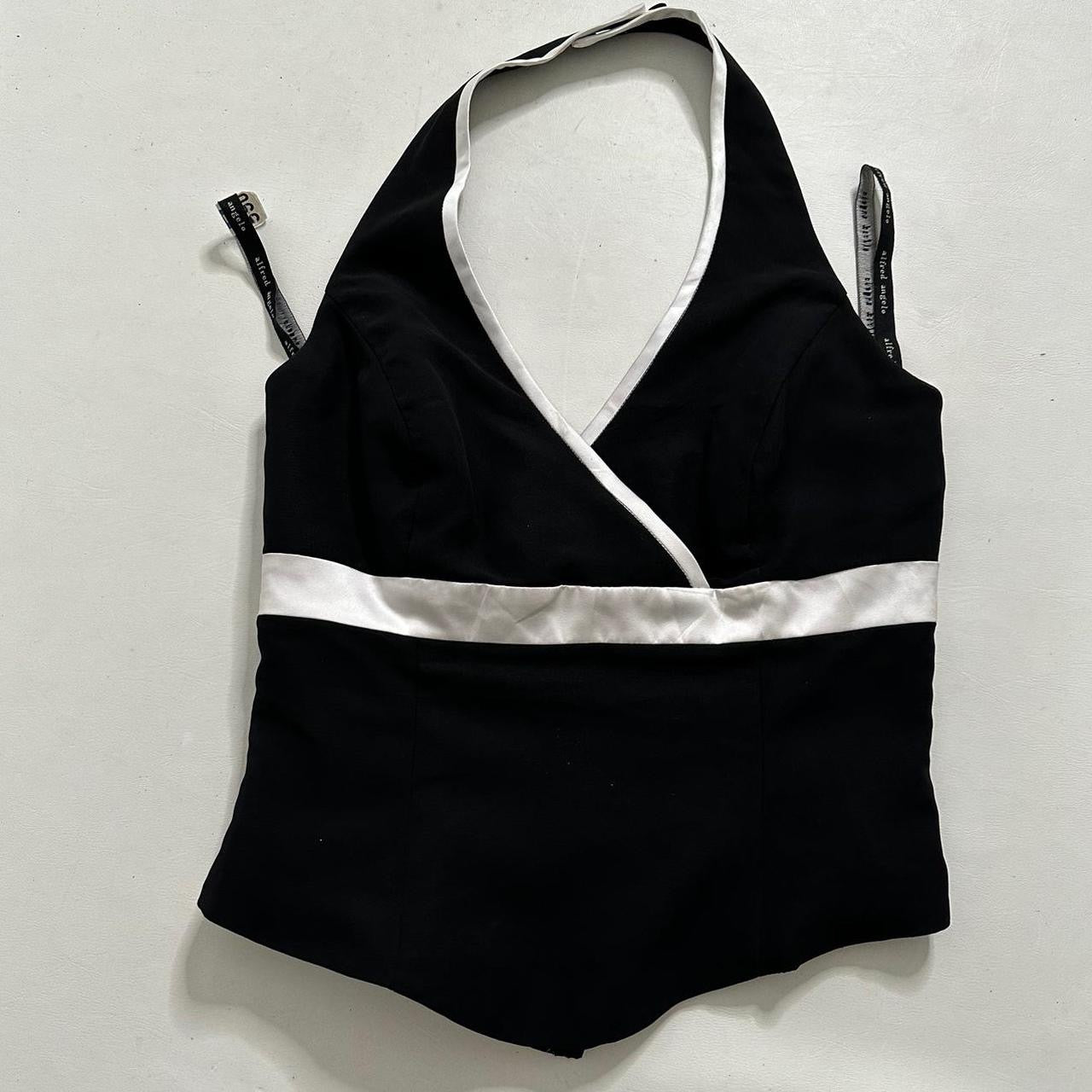 Black halter top with buttons