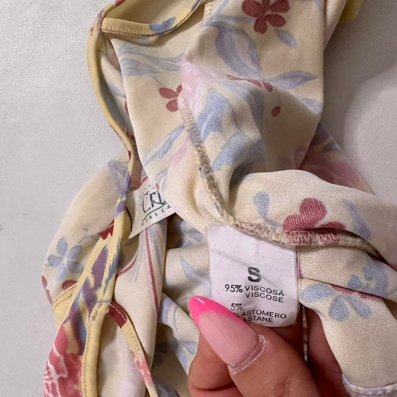 Italian vintage yellow floral cami top