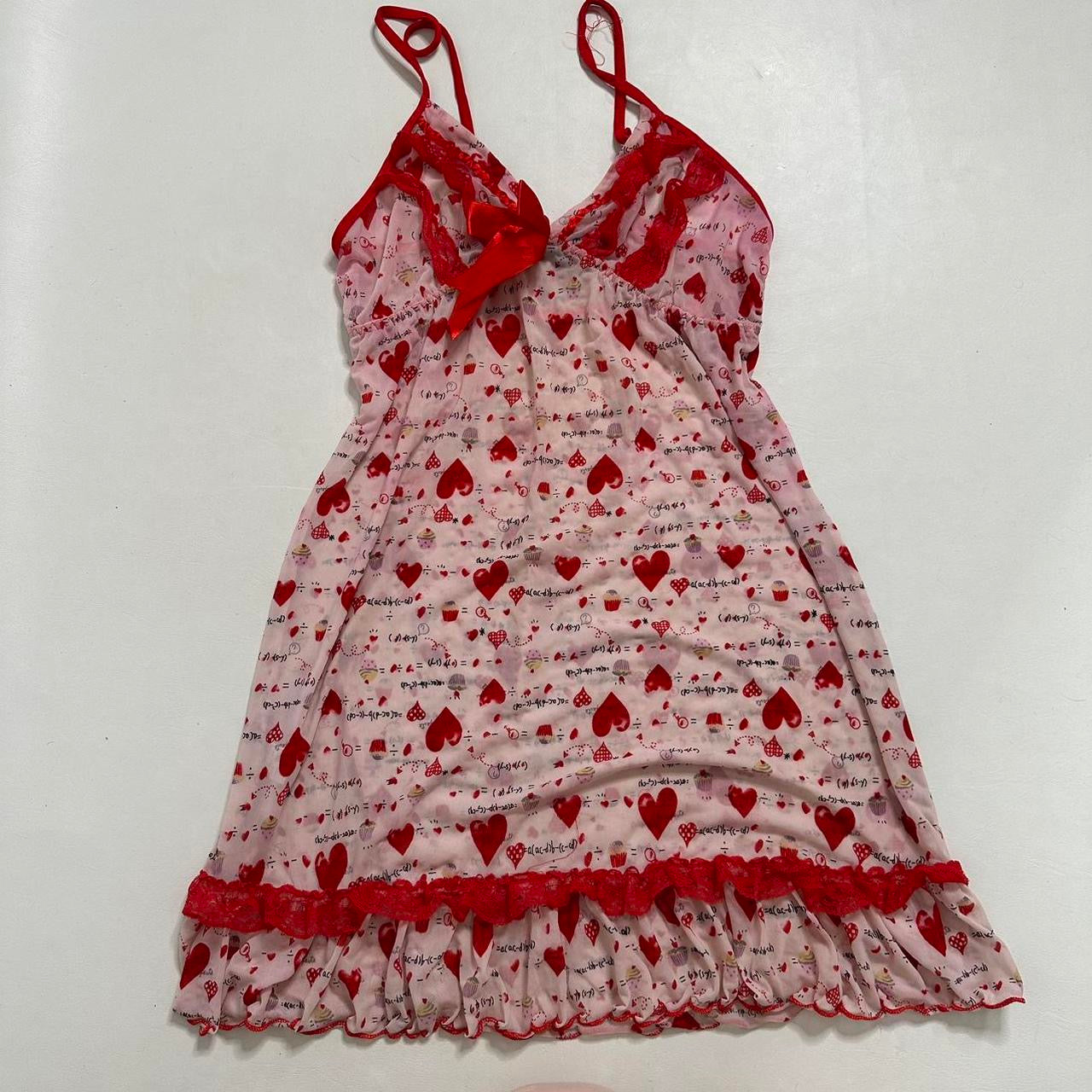 Mesh heart slip dress