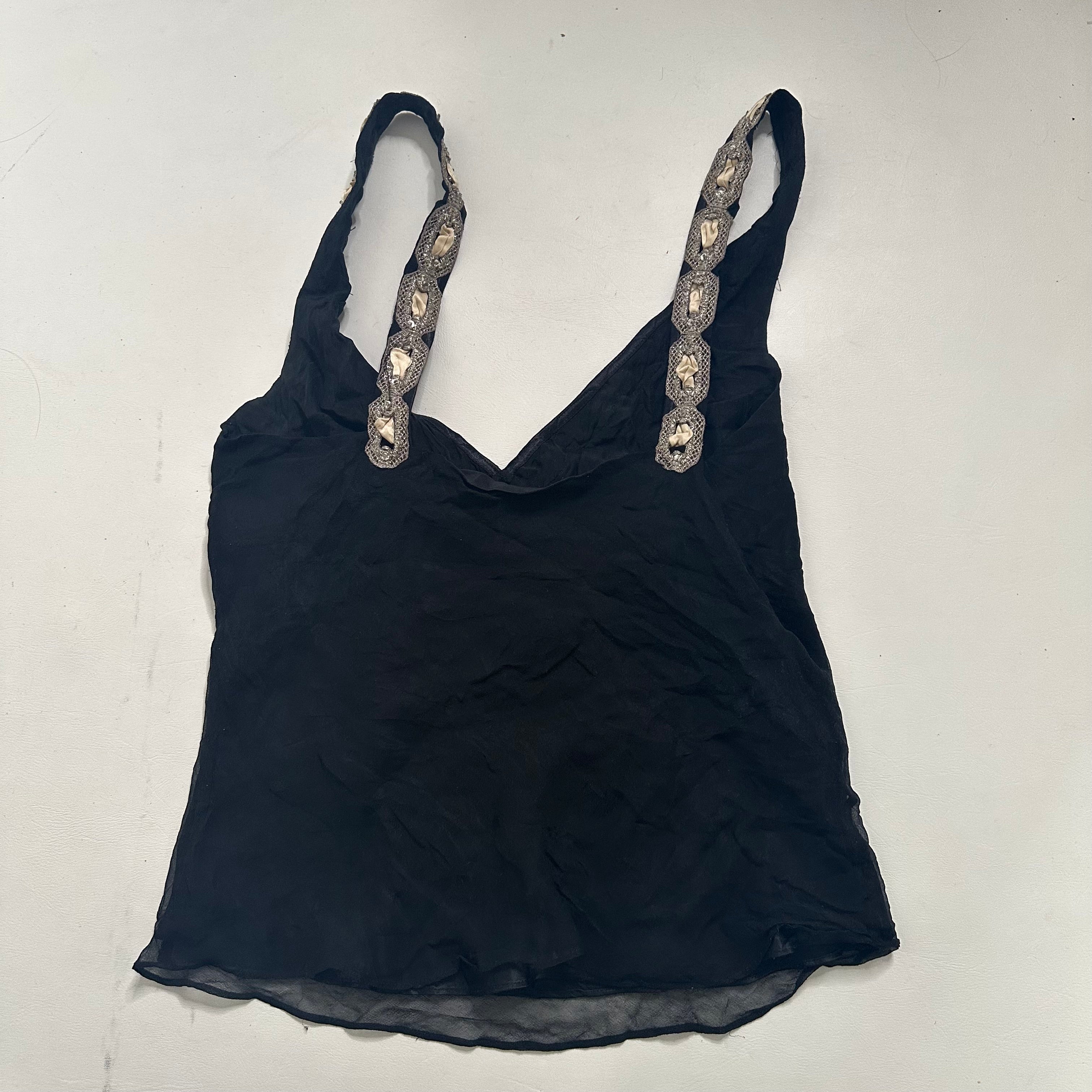 Black cami with beaded detailing