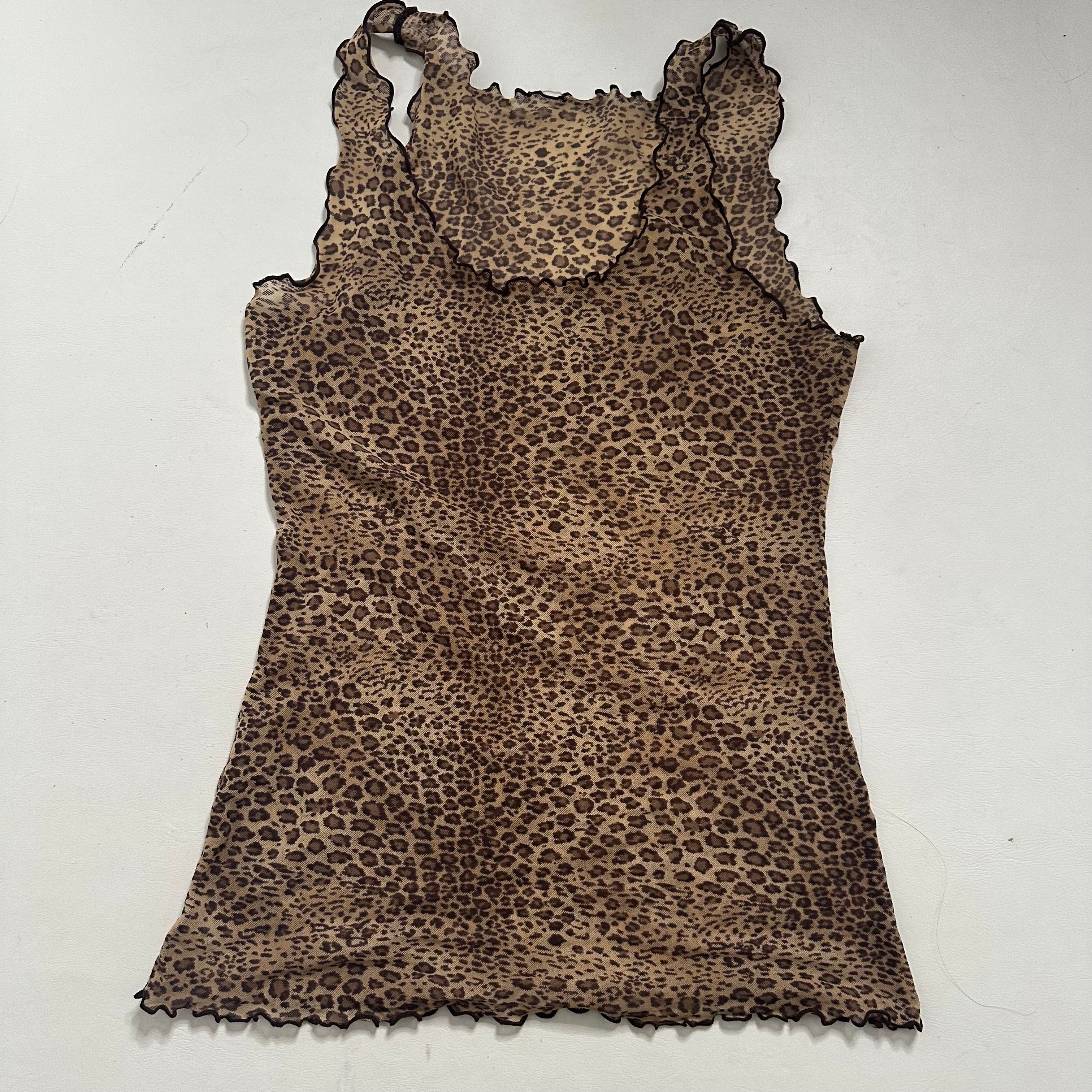 Leopard mesh cami