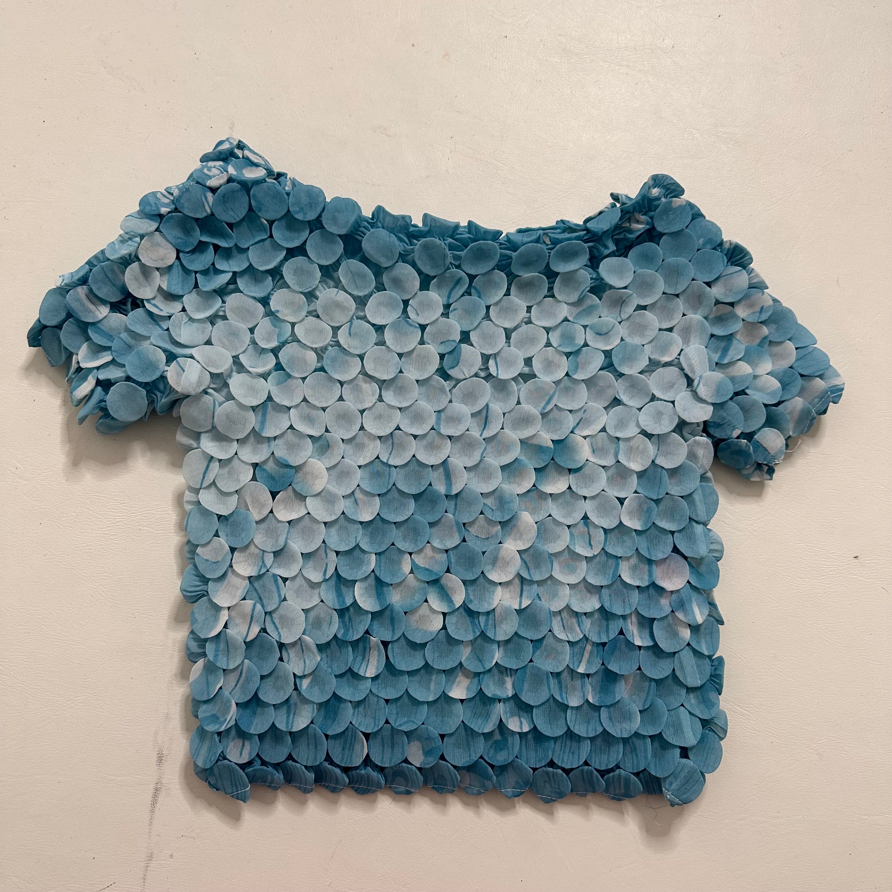 Blue unique texture top