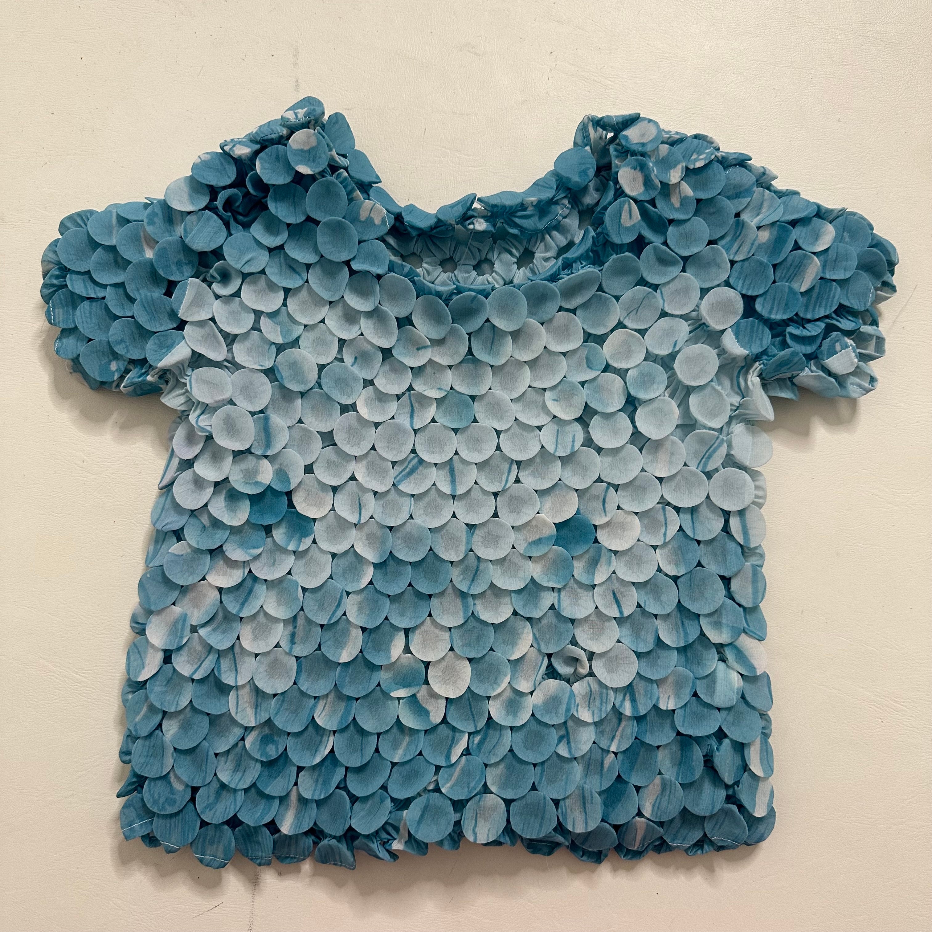Blue unique texture top