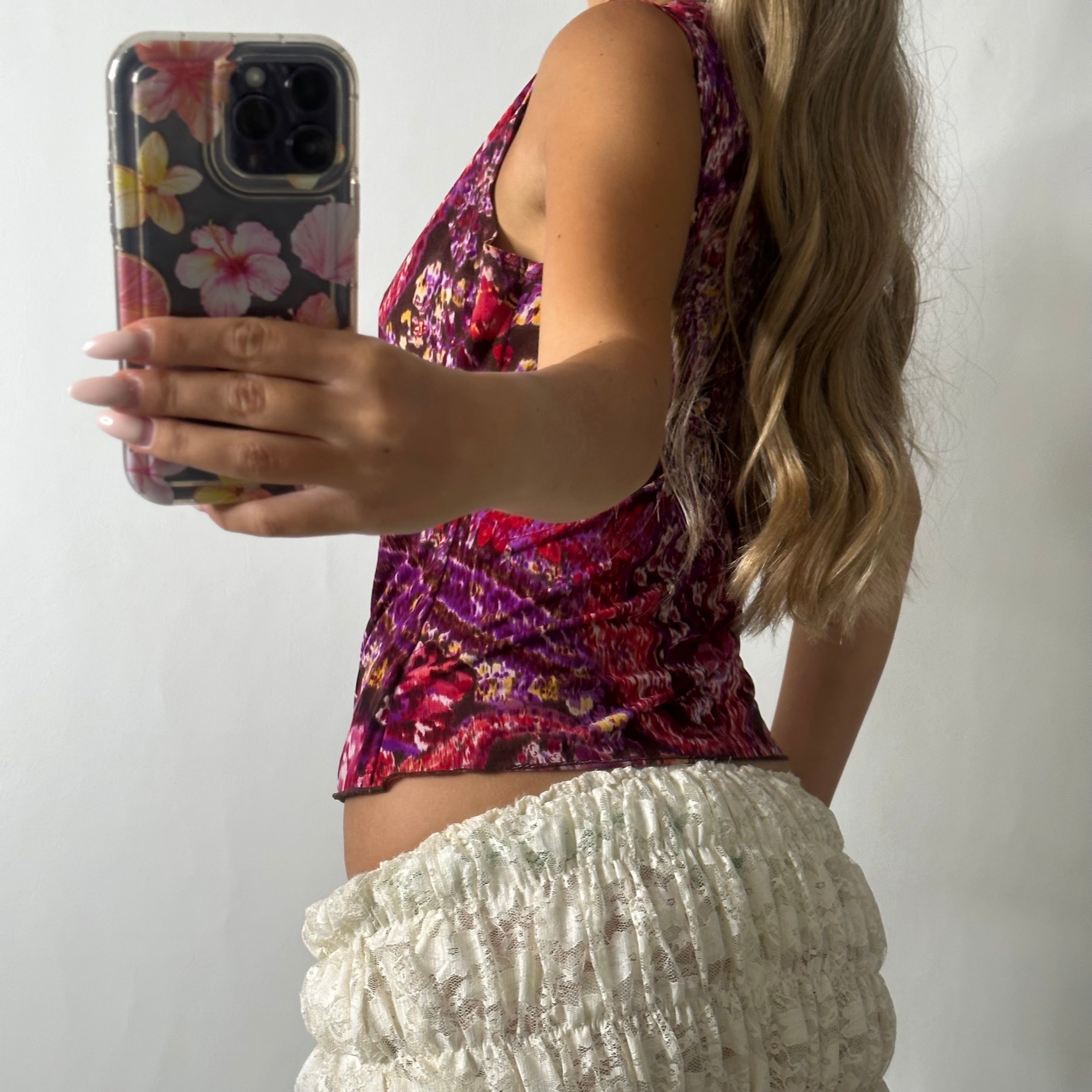 Cowl neck top with built in o ring halter top