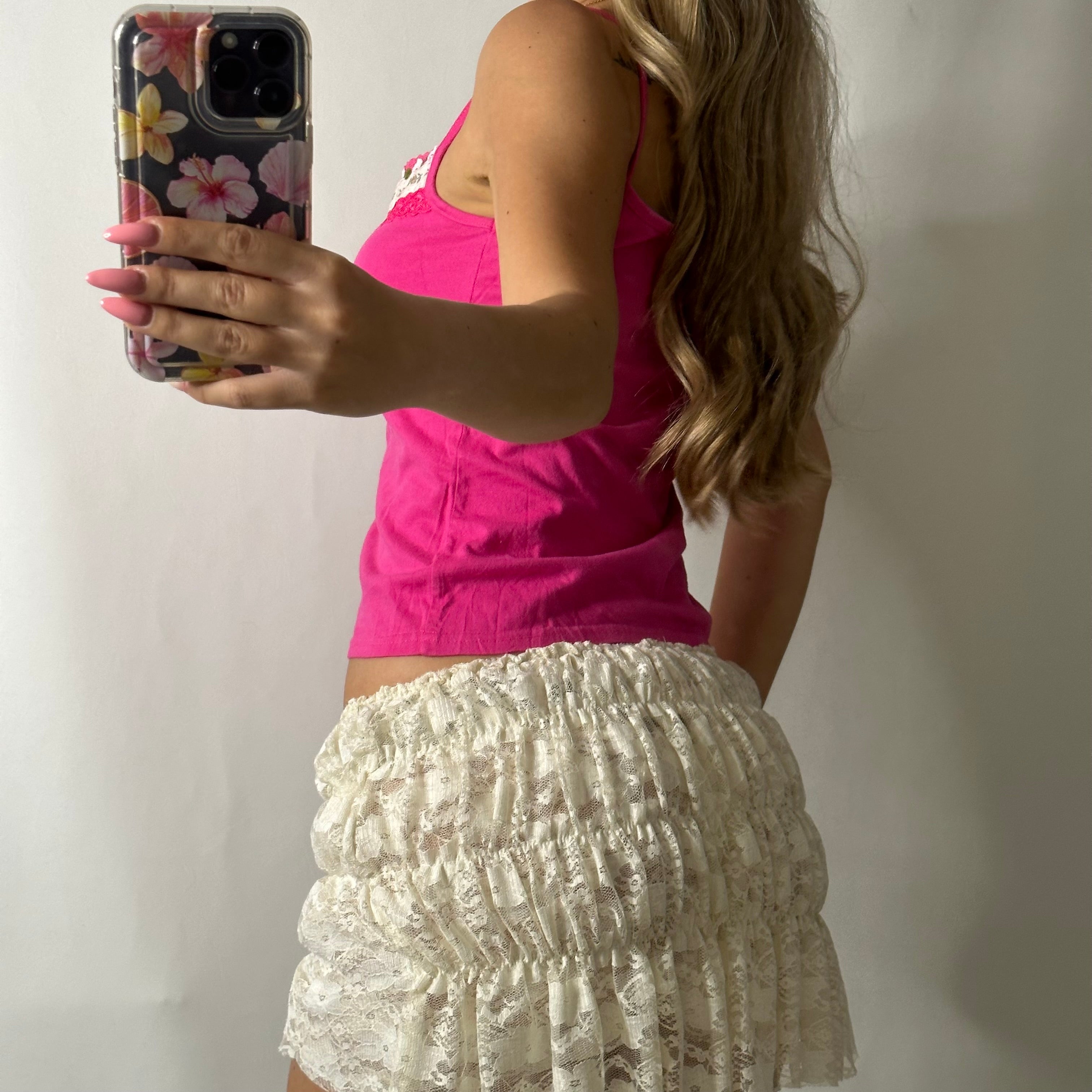 Pink floral cami