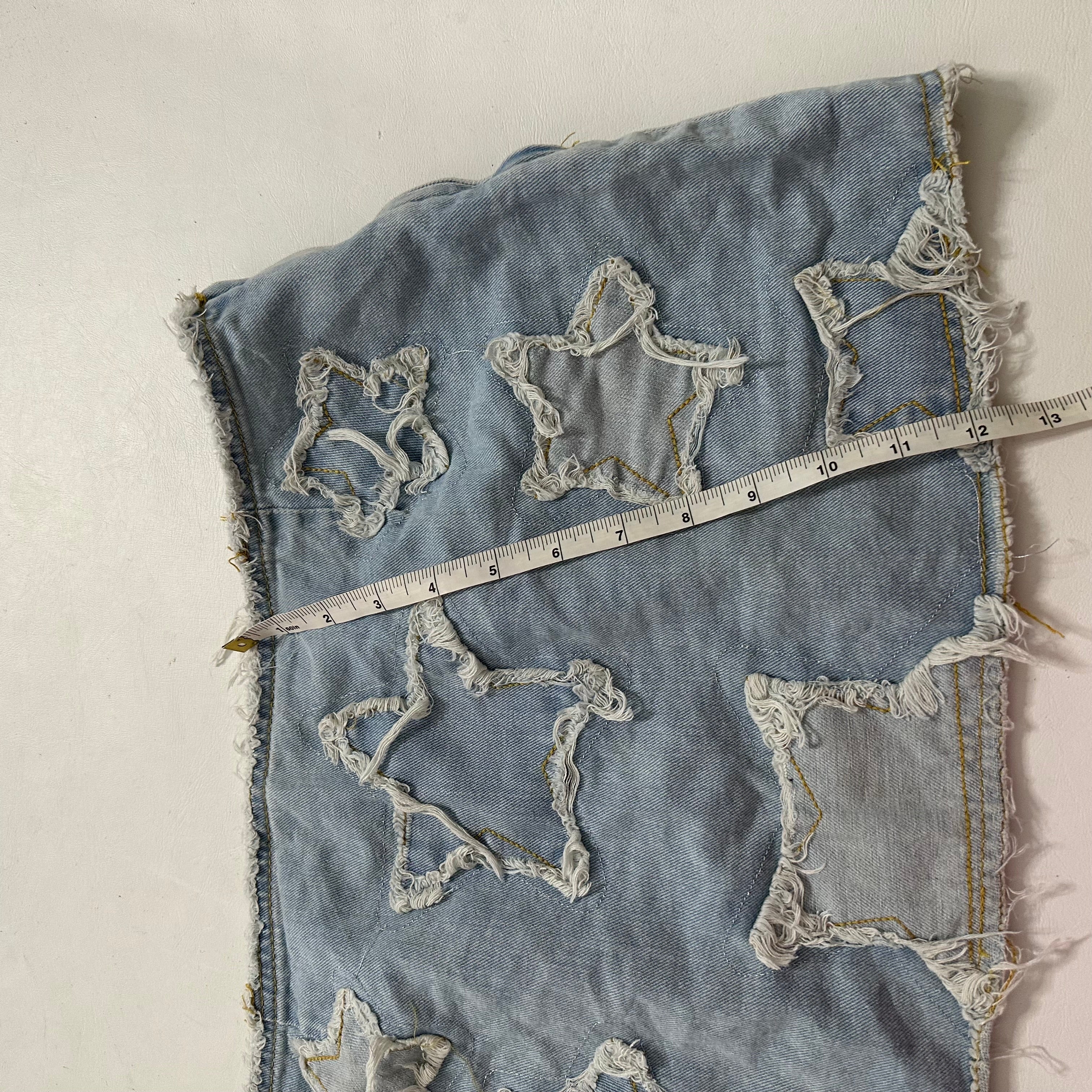 Star denim low rise mini skirt