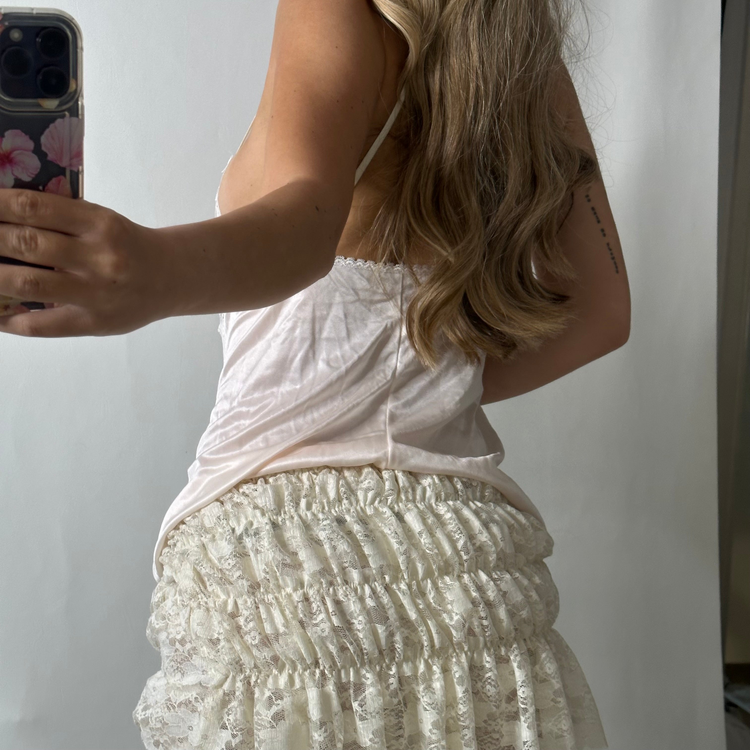 Pink lace cami top