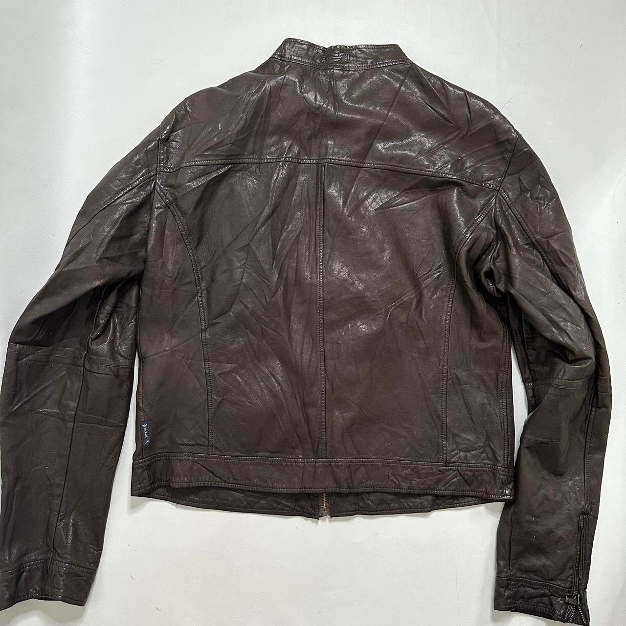Armani brown genuine leather jacket