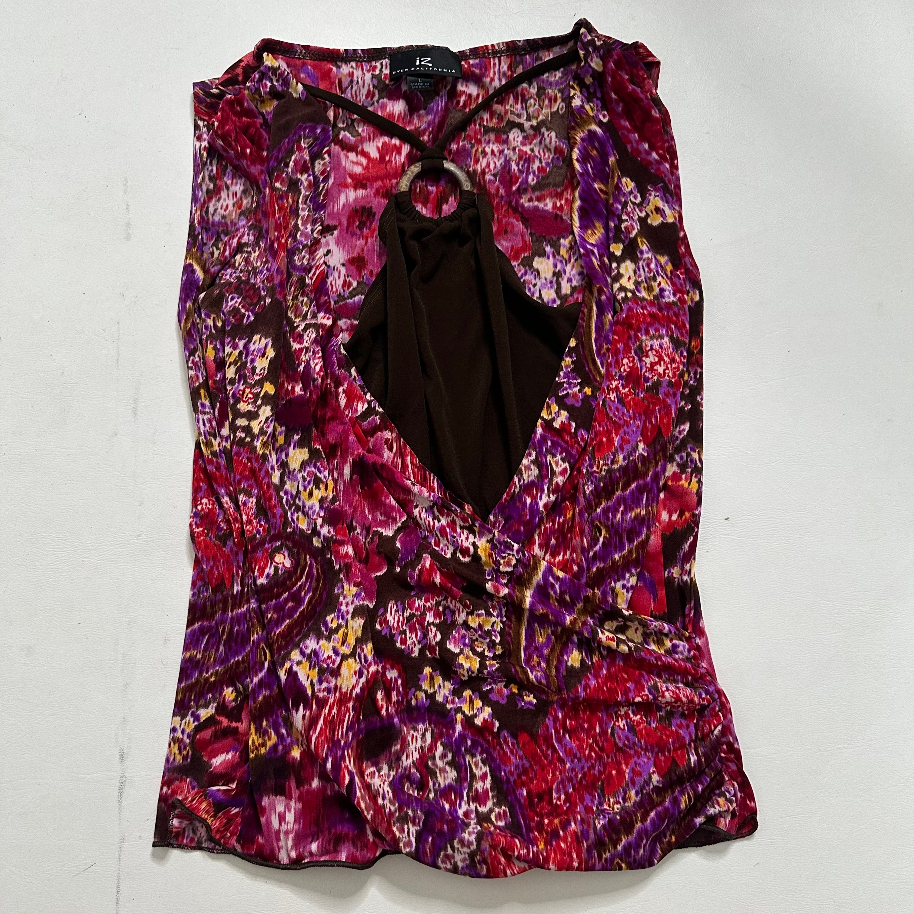 Cowl neck top with built in o ring halter top