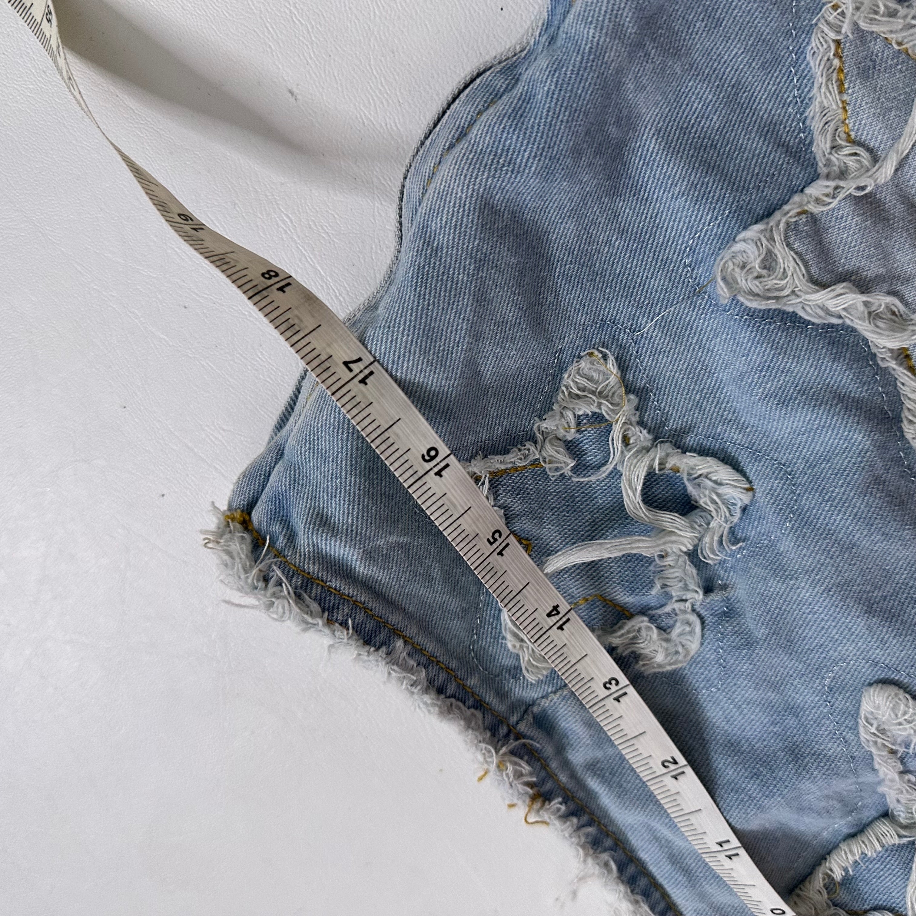 Star denim low rise mini skirt
