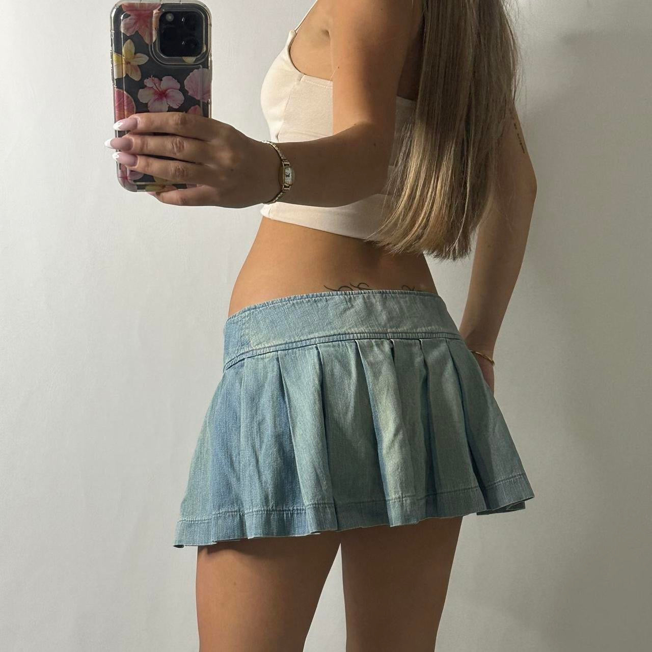 Miss Sixty pleated denim skirt
