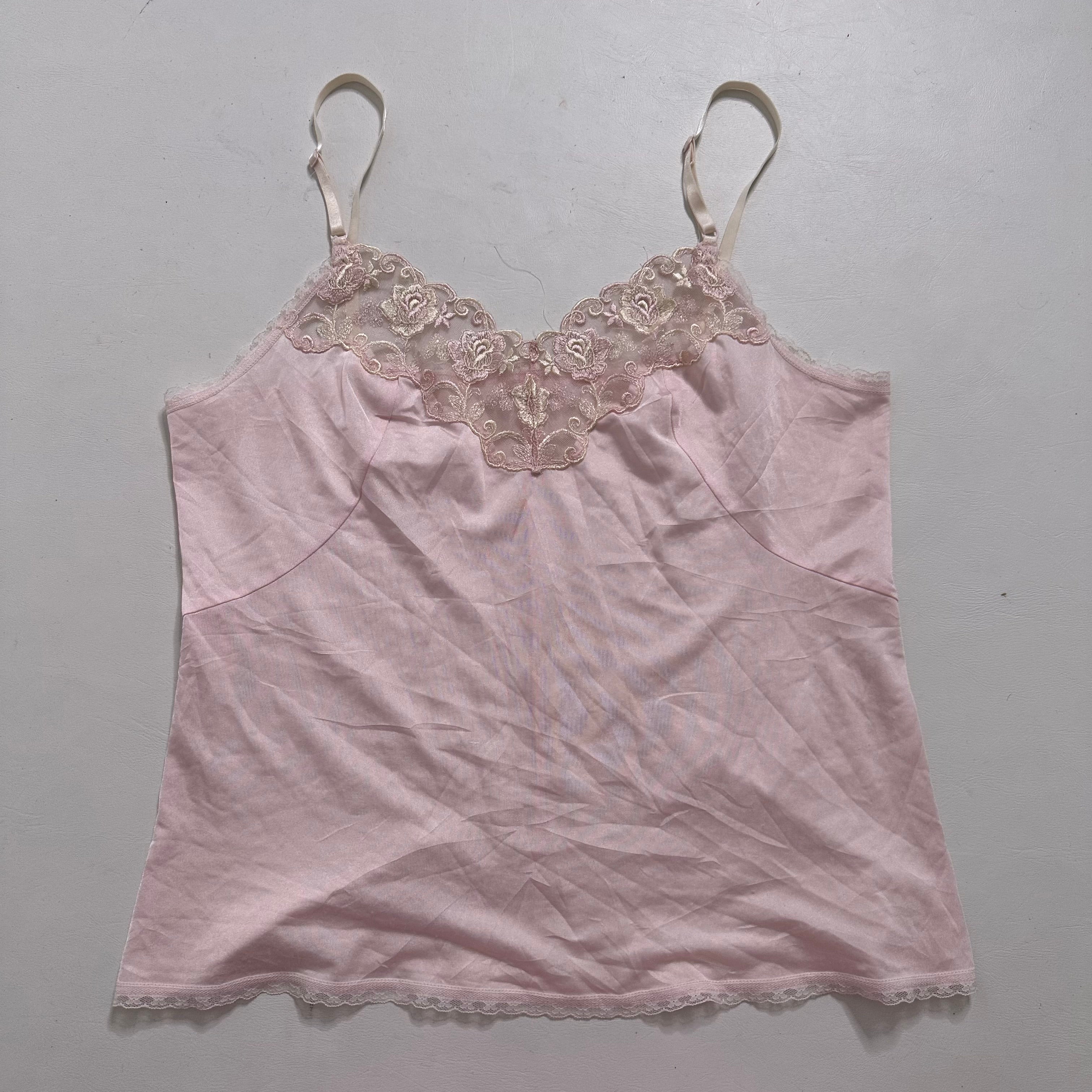 Pink lace lined cami