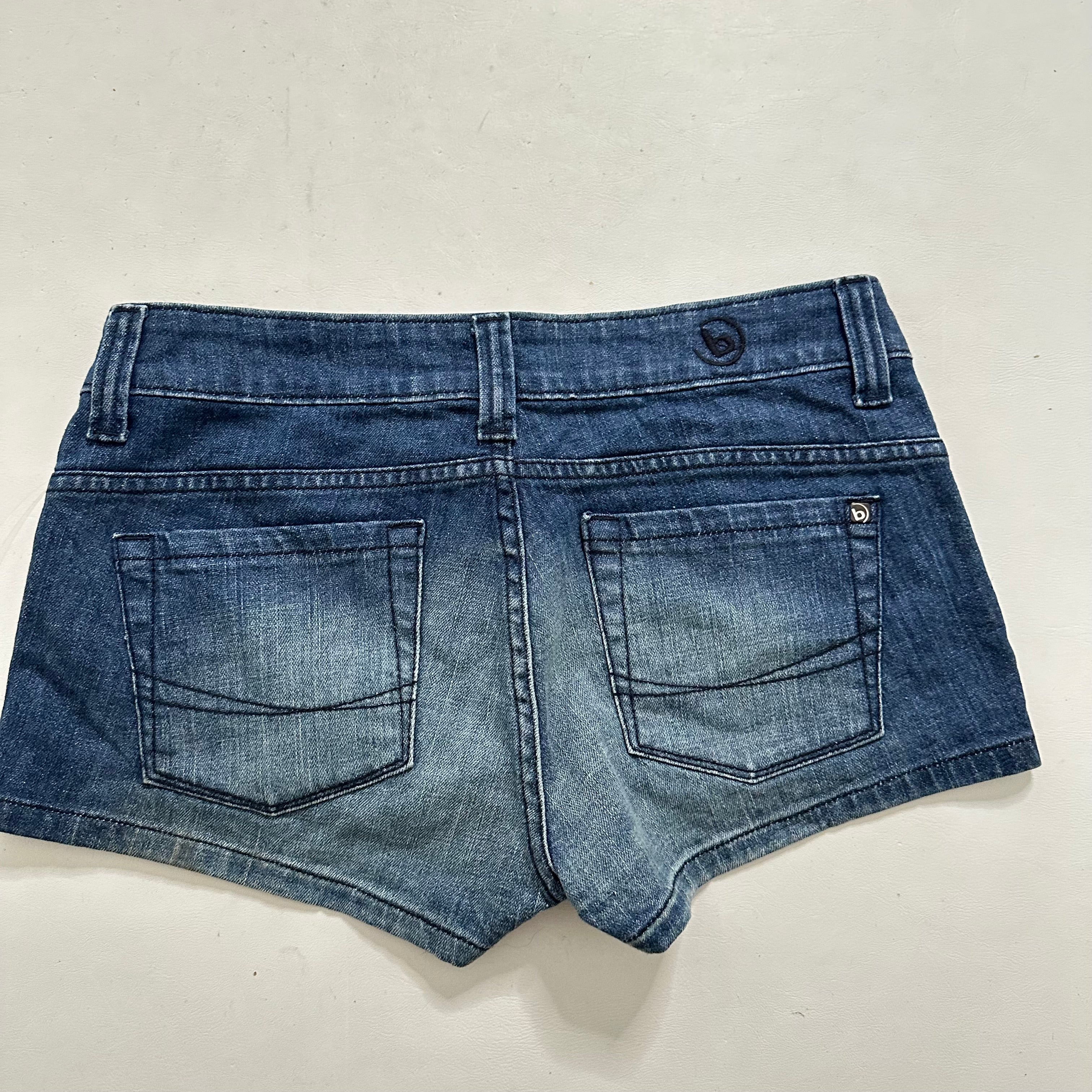 Low rise mini denim shorts