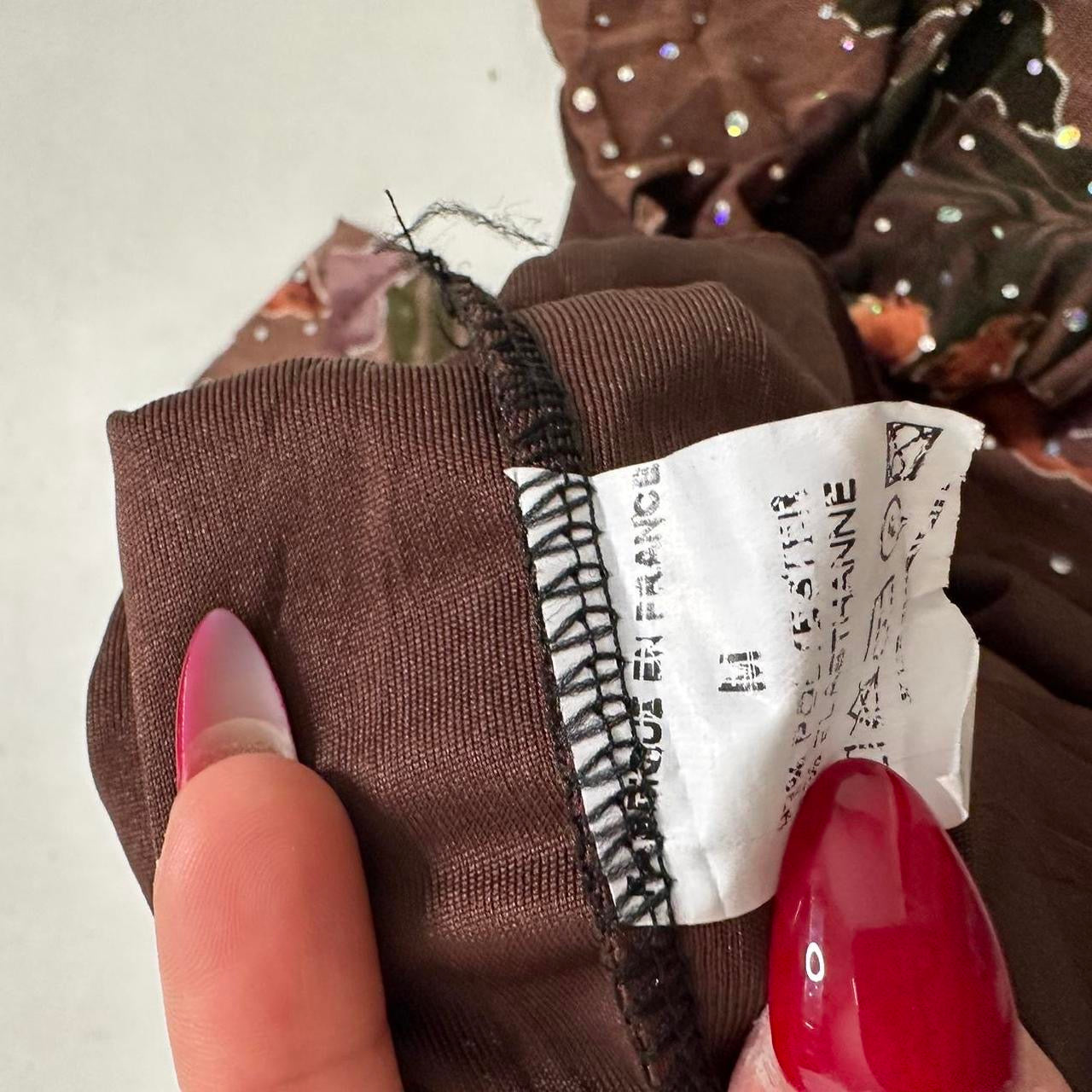 French vintage Made in France brown glittery cami