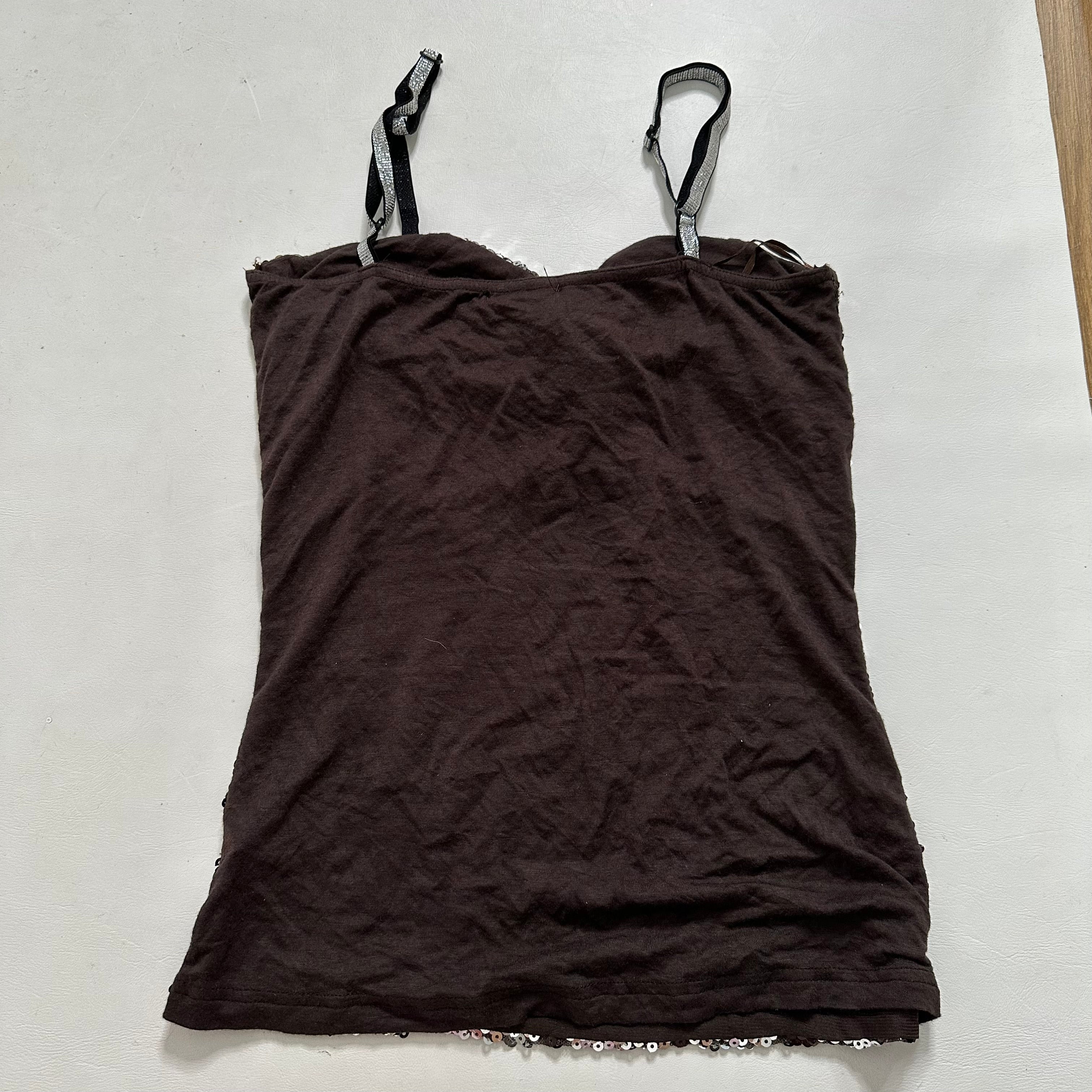 Brown sequin cami