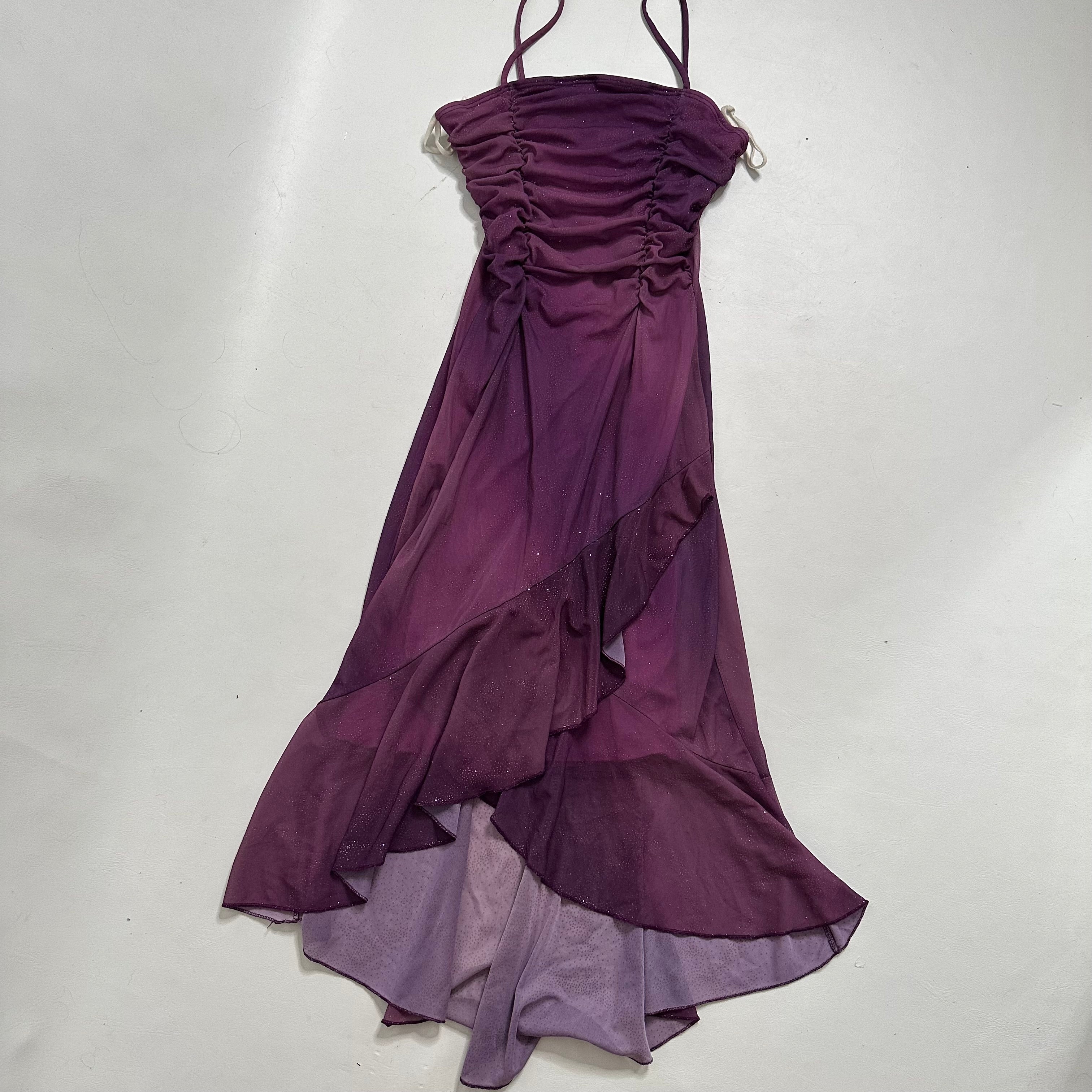 Purple mesh ruched fairy dress