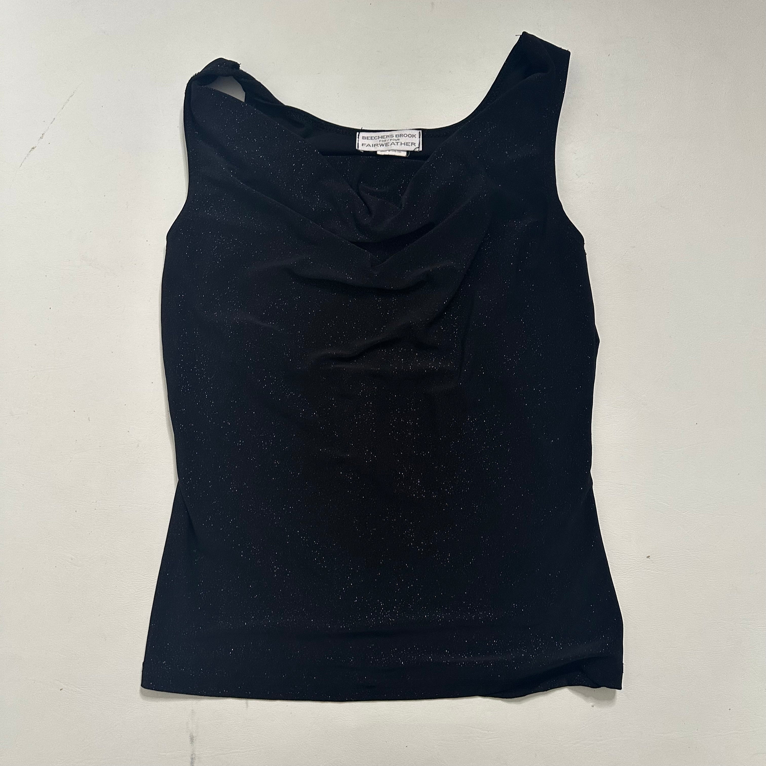 Glittery cowl neck top