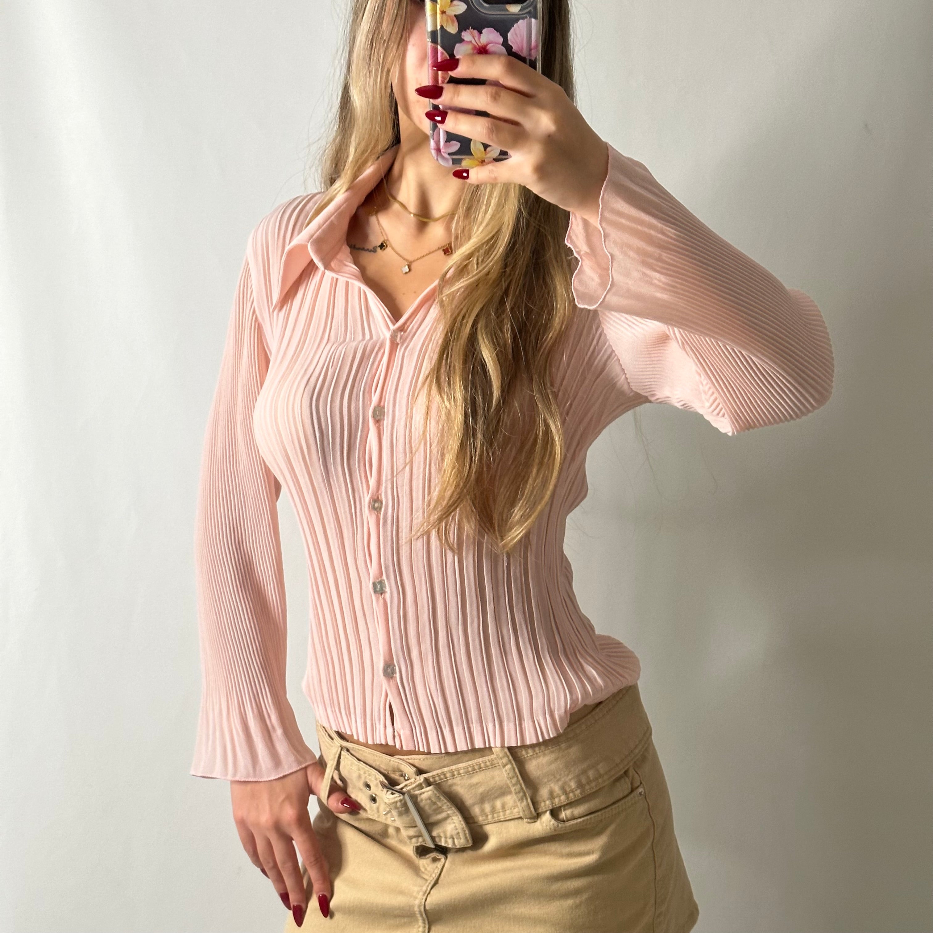 Pink mesh shirt