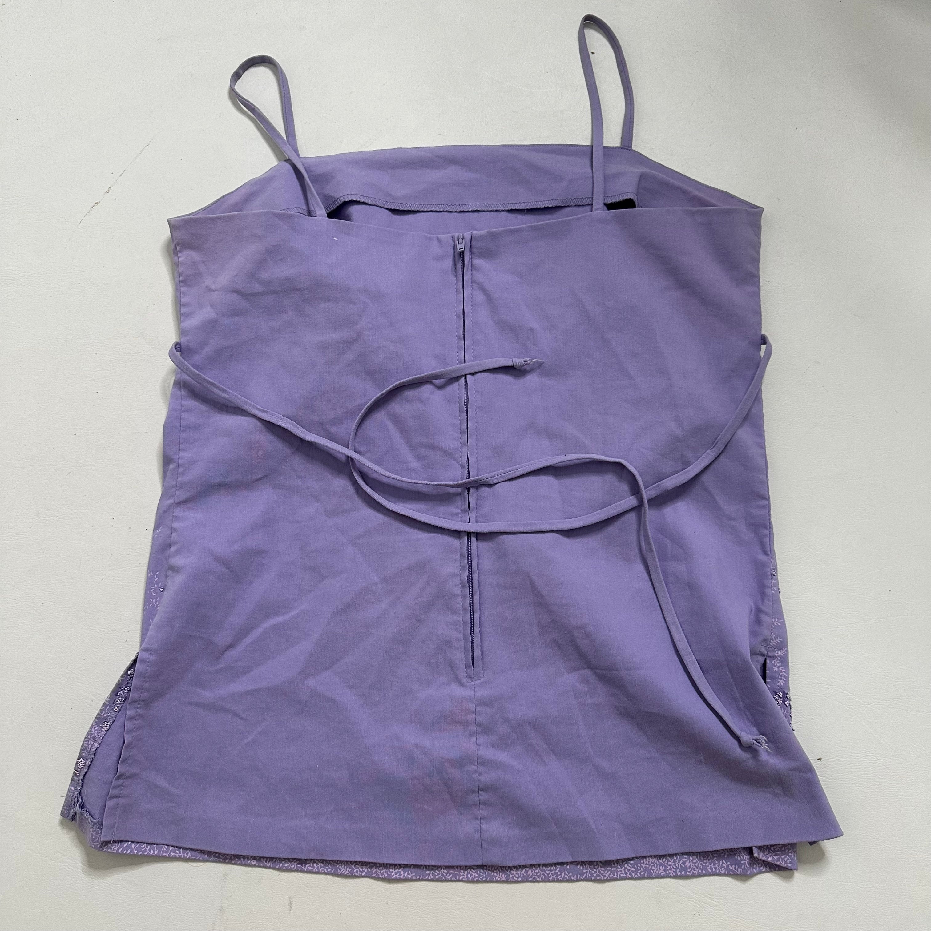 Lilac tie up beaded top