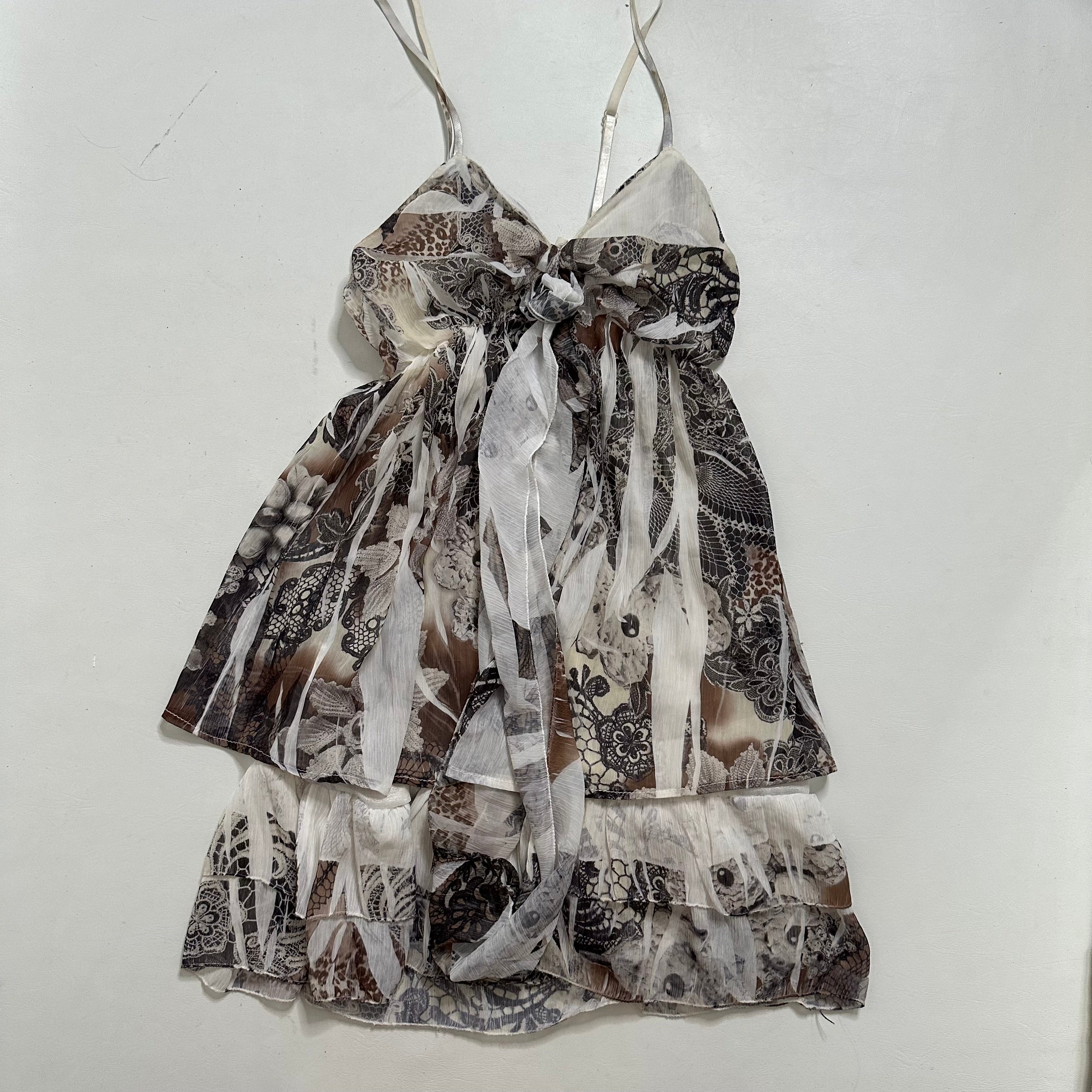 Mesh fairy abstract print dress