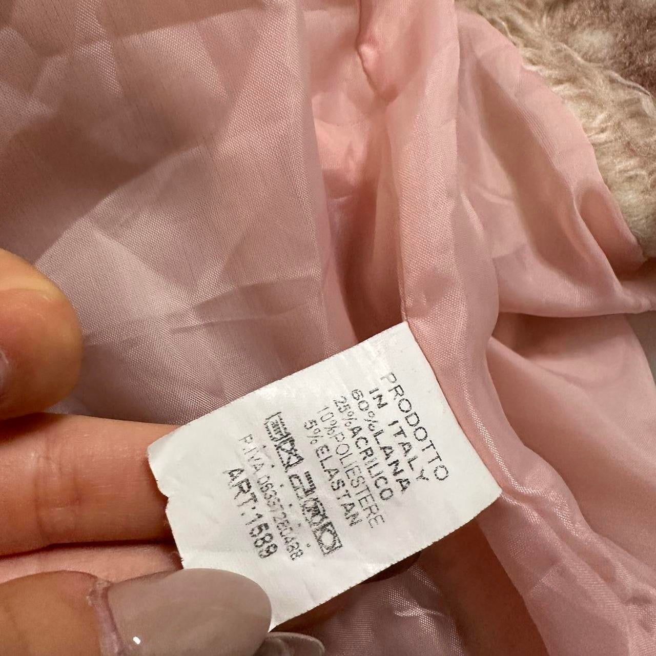 Italian Vintage pink fur patchwork coat