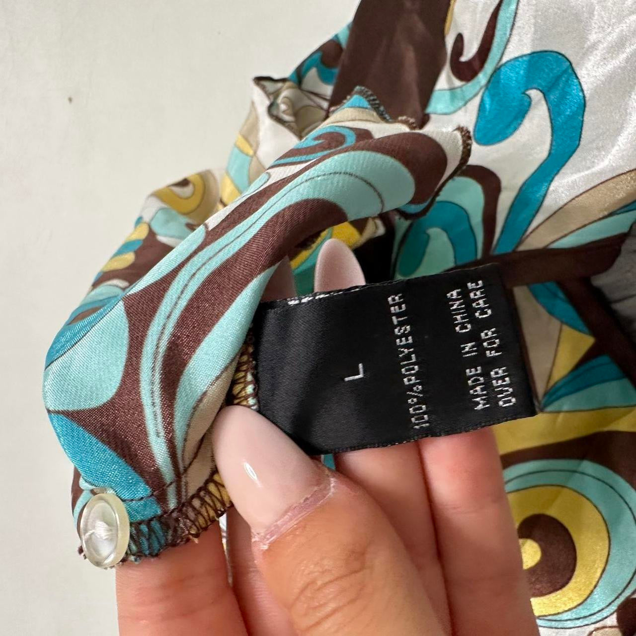 Satin top with tie waist