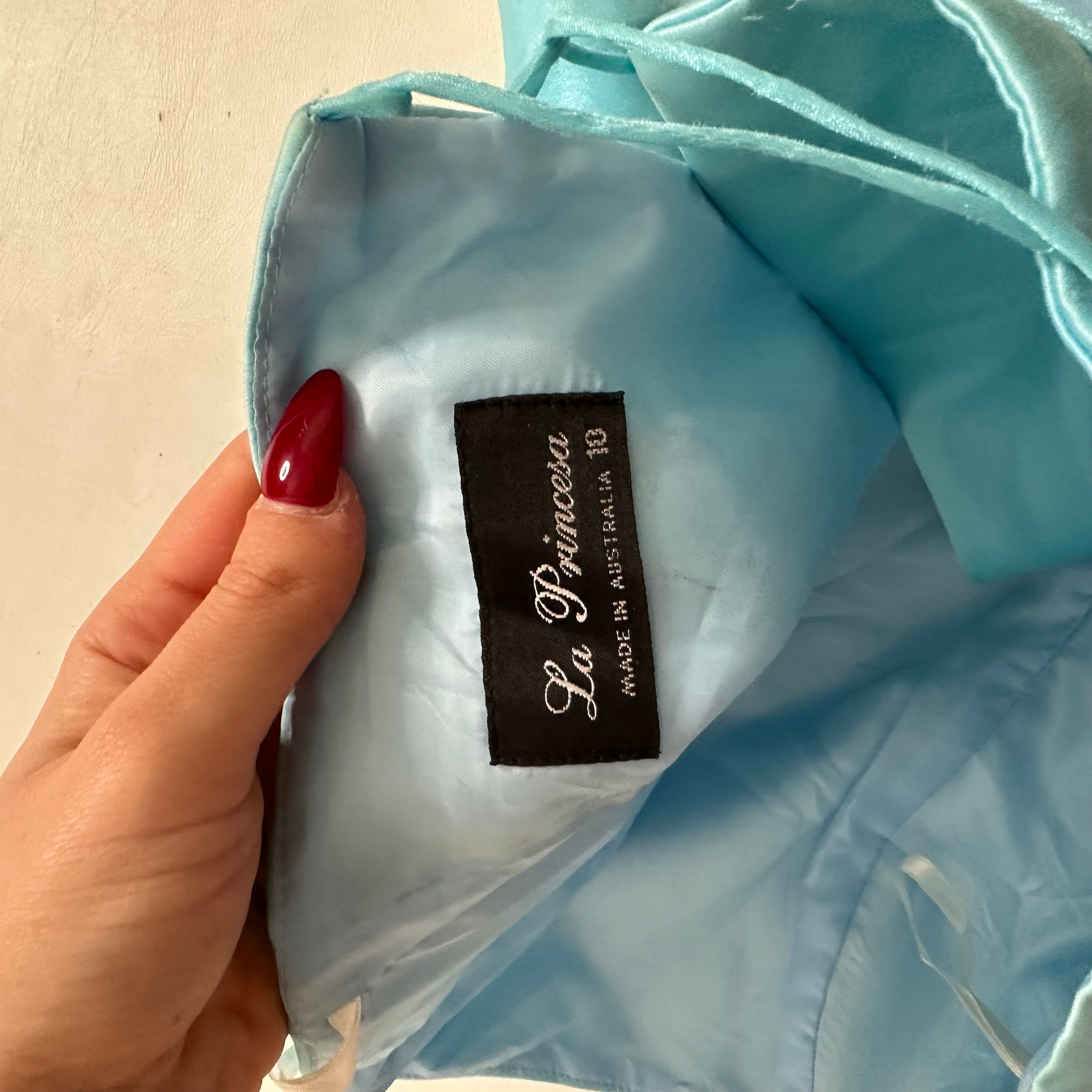 Blue iridescent corset