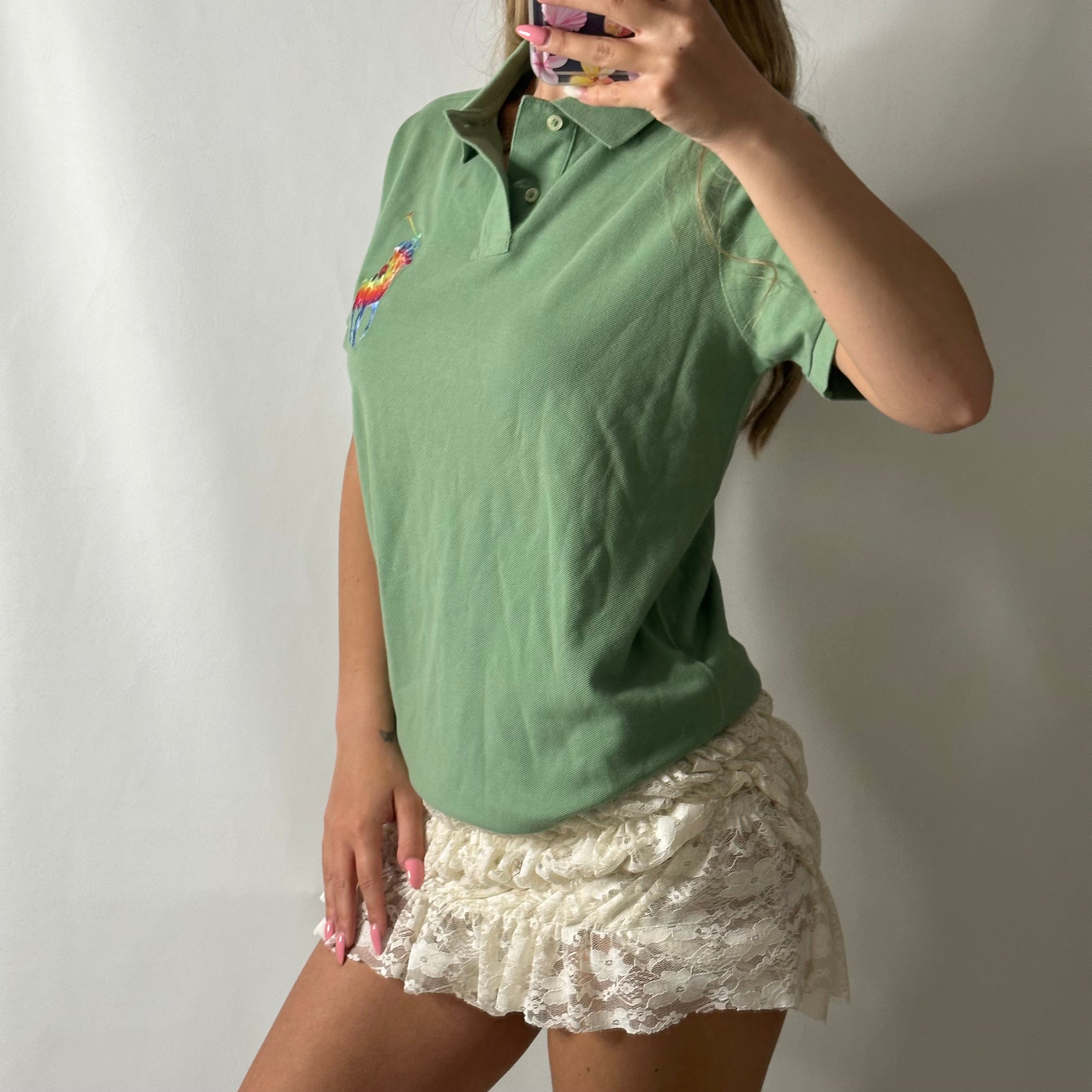 Authentic Ralph Lauren green short sleeve polo top