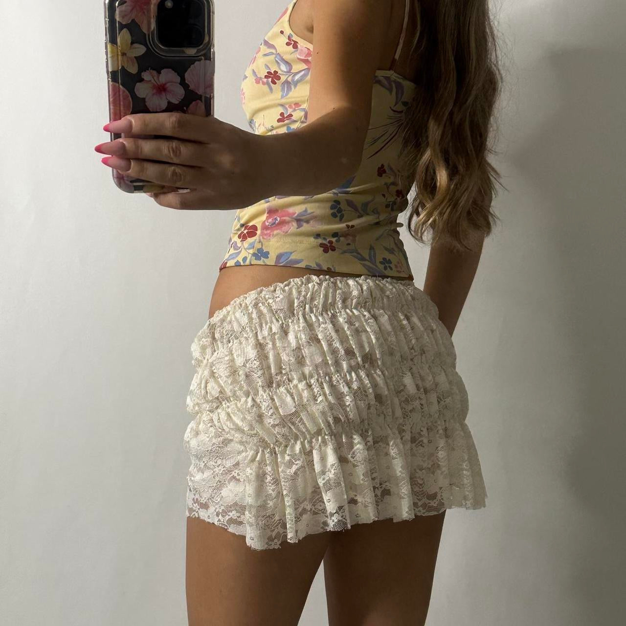 Italian vintage yellow floral cami top