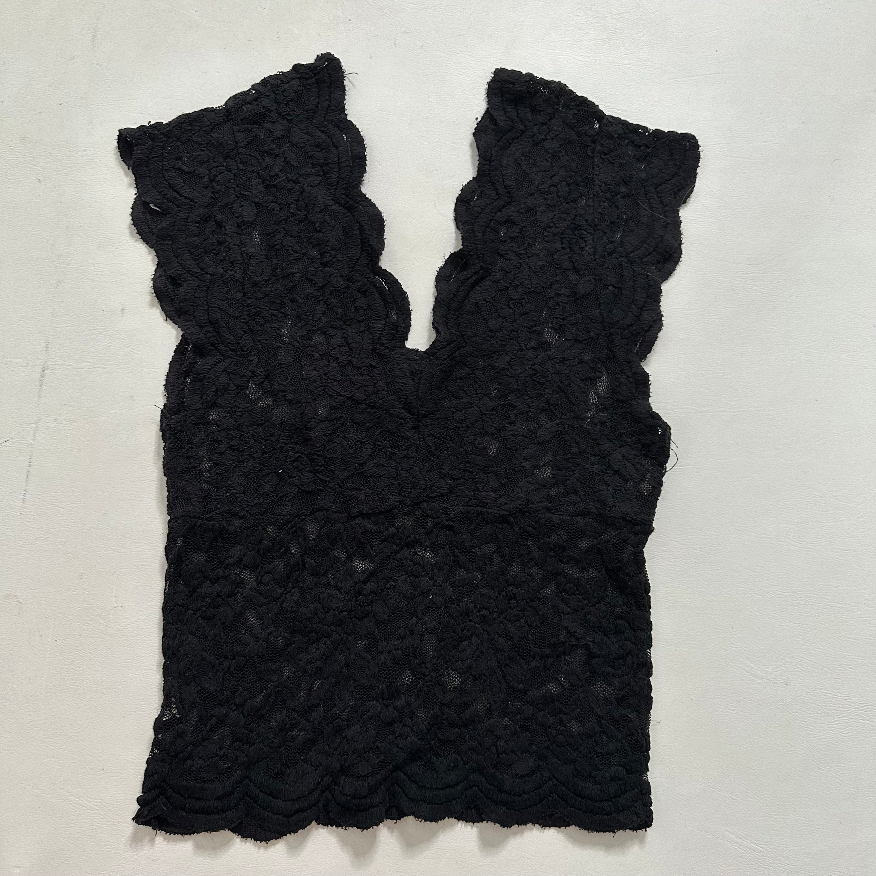 Black lace vest