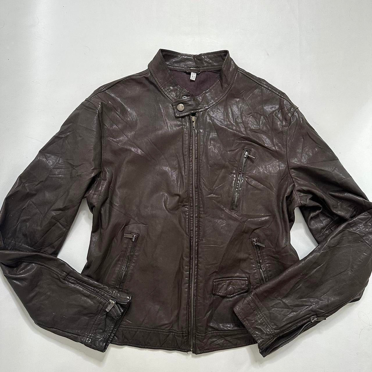 Armani brown genuine leather jacket
